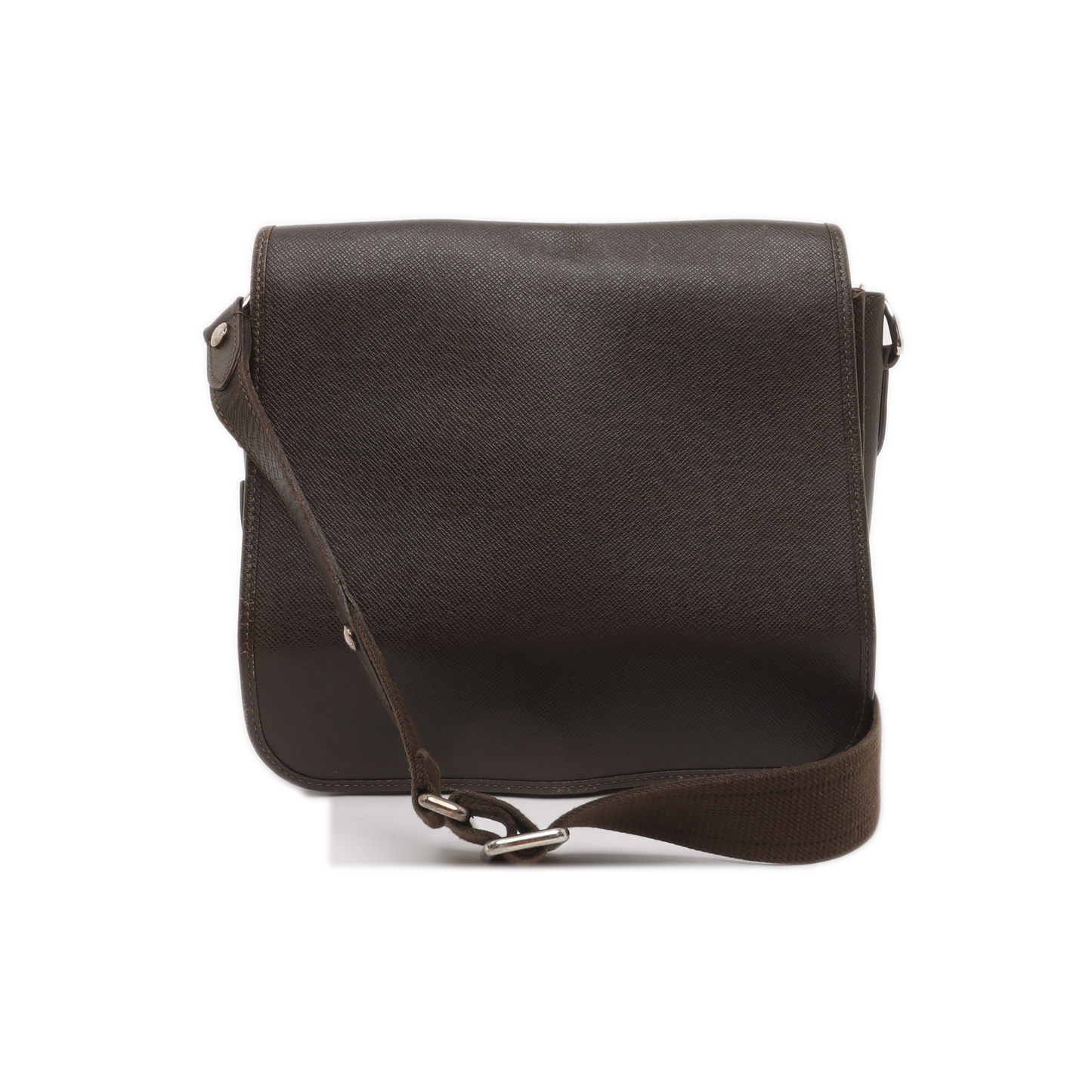 LOUIS VUITTON ANDREI Dark brown cowhide postman bag crossbody bag, shoulder bag Silver Hardware-(SKU)-930085105