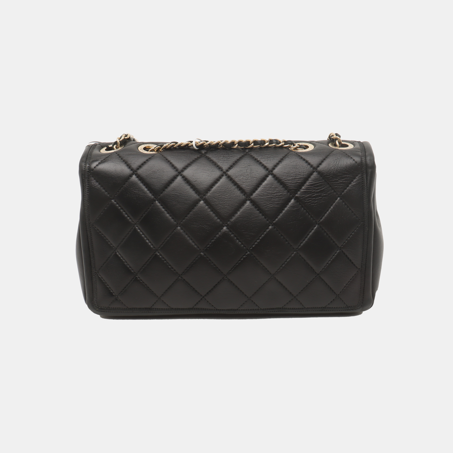 CHANEL GRAPHIC Medium Black Leather Quilted Shoulder Bag with Removable Strap-(SKU)-933903189