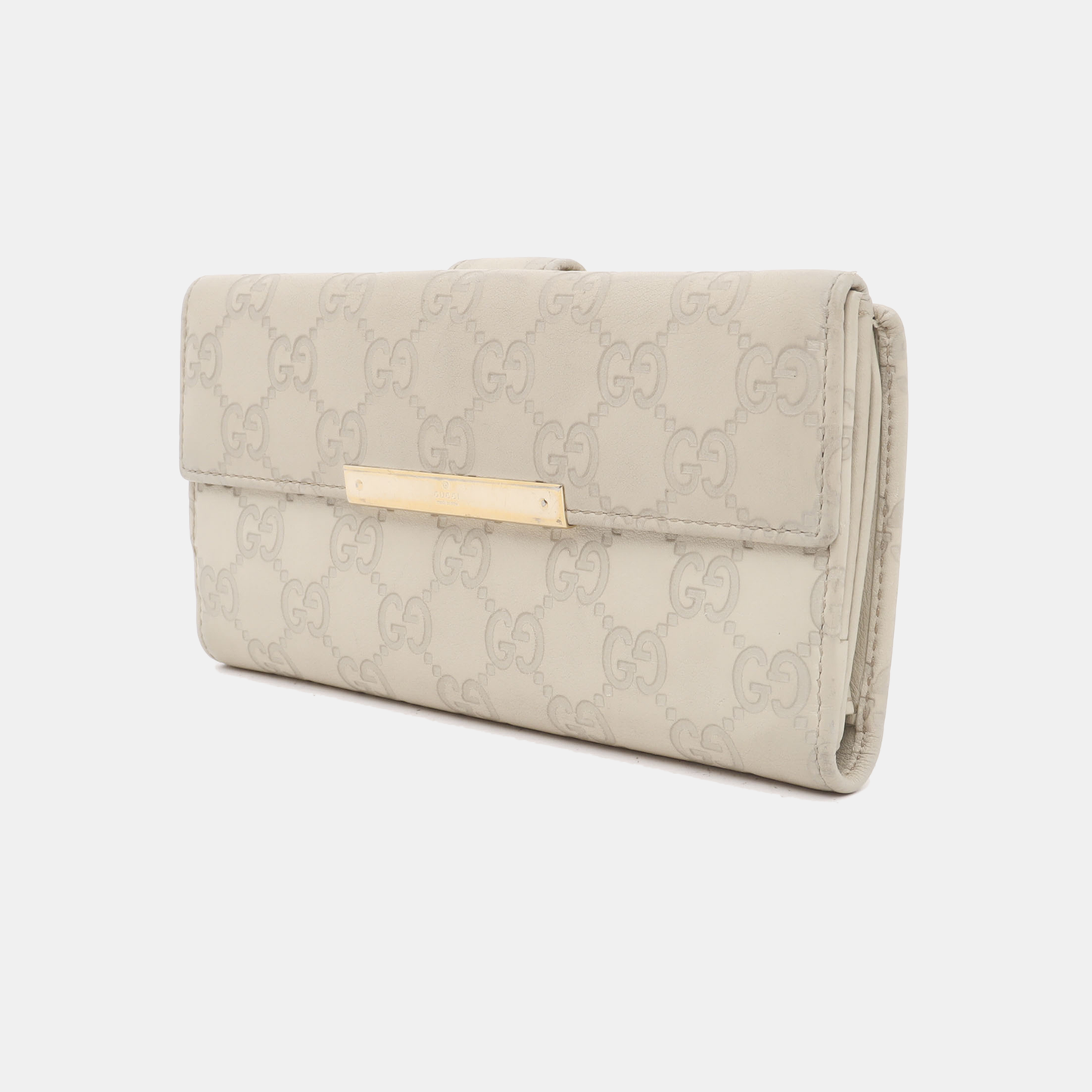 GUCCI Signature白色牛皮老花,压纹钱包-(SKU)-939007138