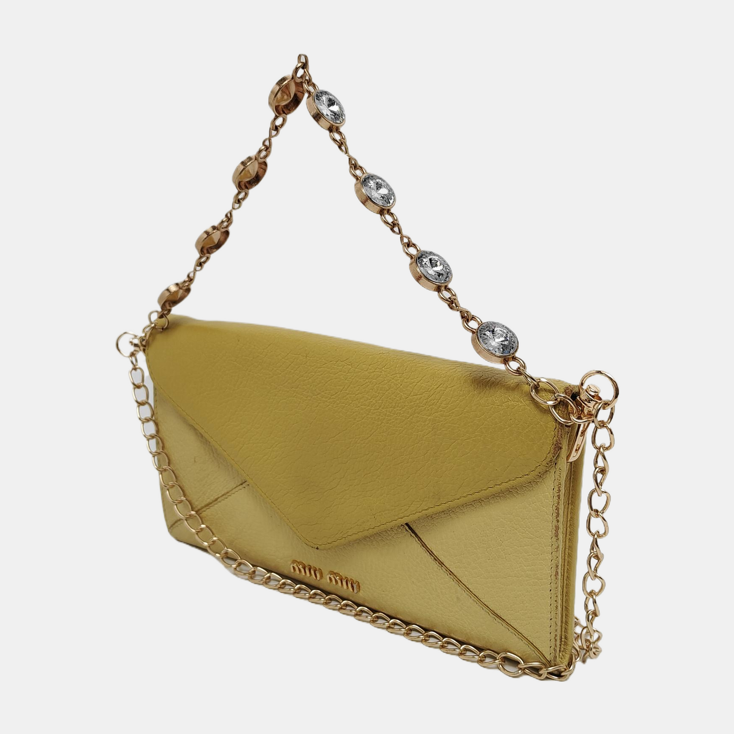 Miu Miu Love Yellow Cowhide Wallet Golden hardware-(SKU)-941953467