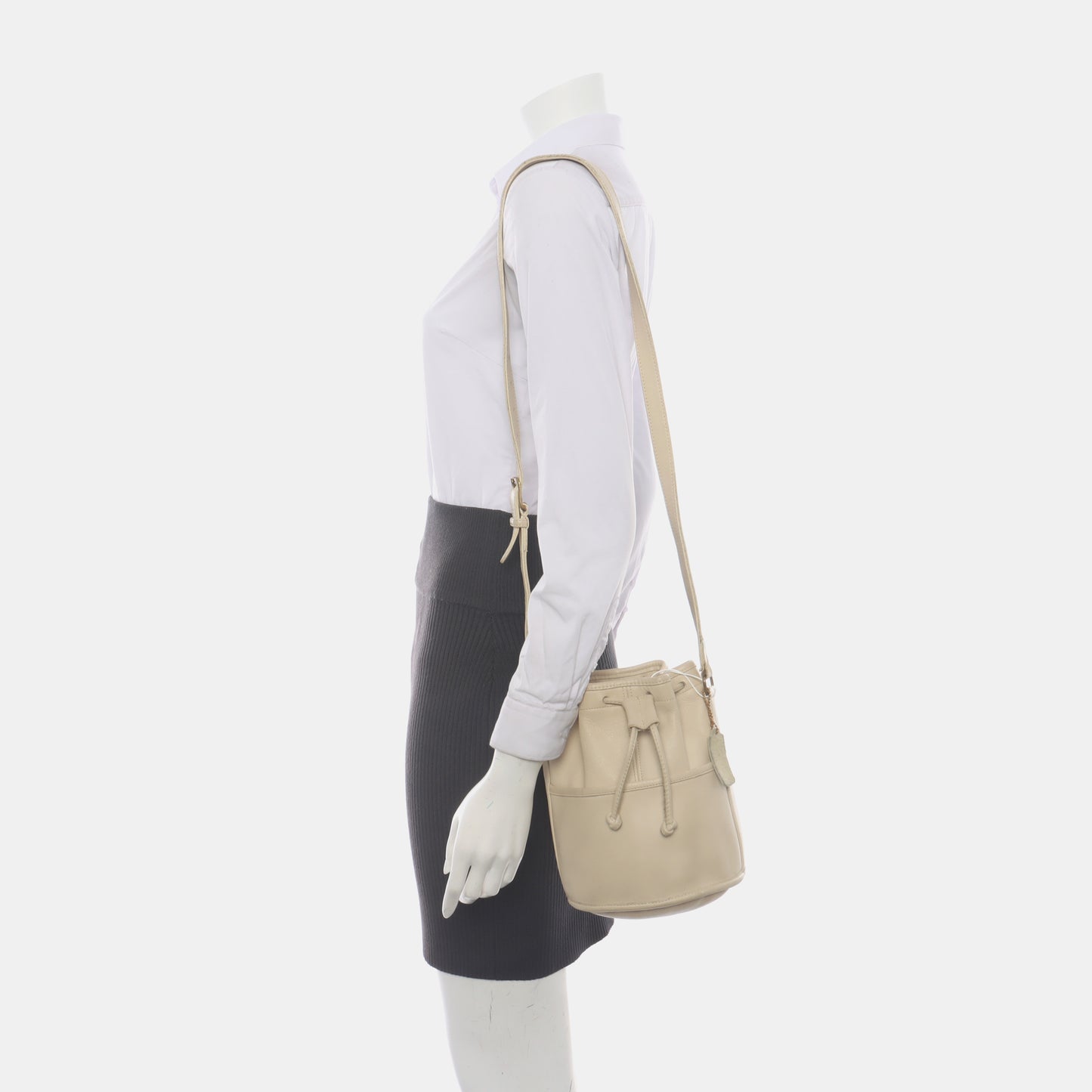 COACH Bucket bag Beige Leather Single Shoulder Bag Golden hardware-(SKU)-934222041
