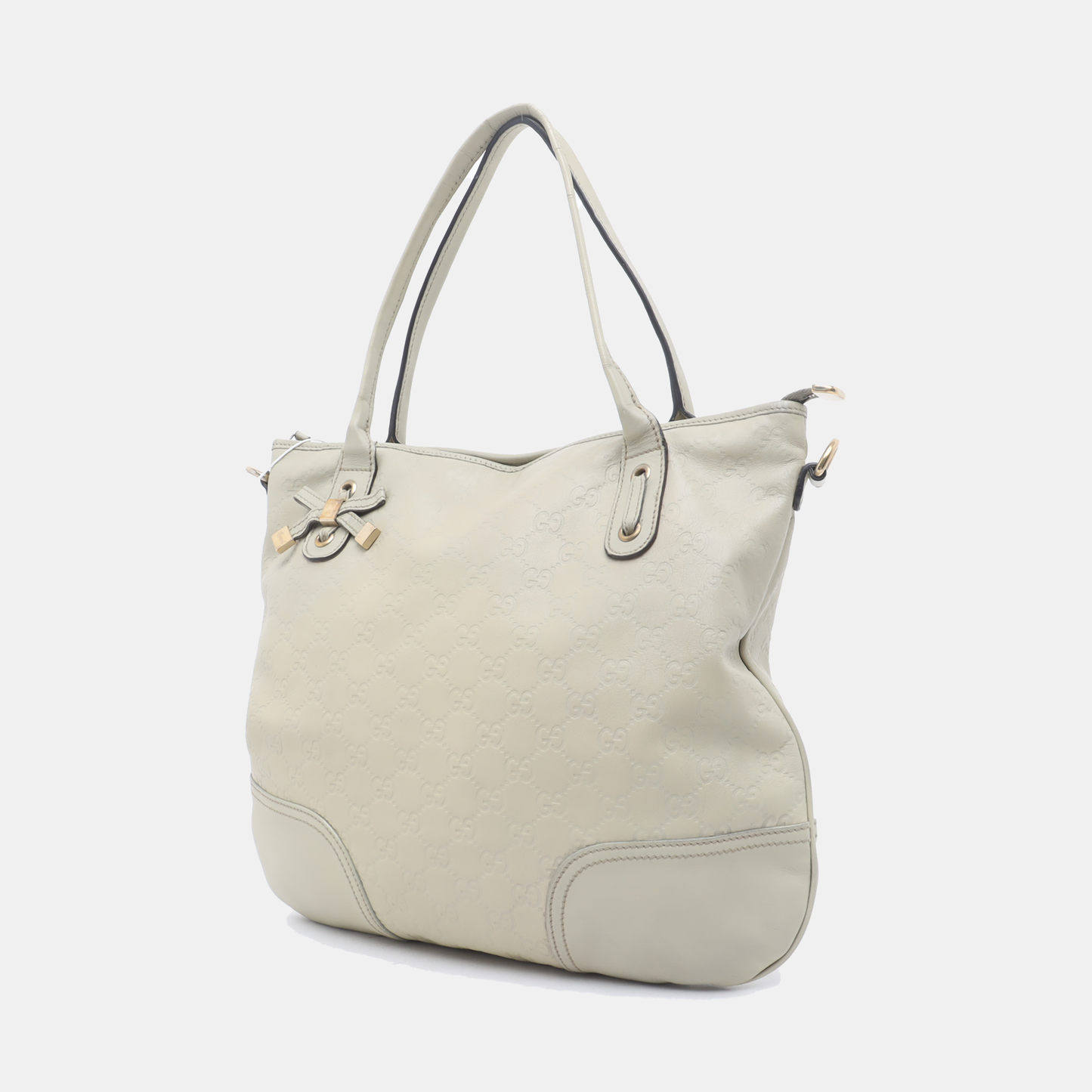 GUCCI Beige cowhide monogram handbag single shoulder bag Golden hardware-(SKU)-937625494