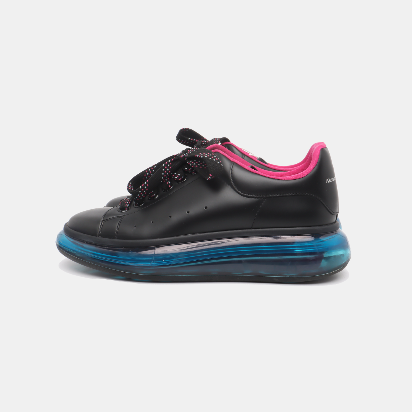 Alexander McQUEEN 39code Spring and Autumn Black Leather Women's Sports Casual Shoes-(SKU)-14124997