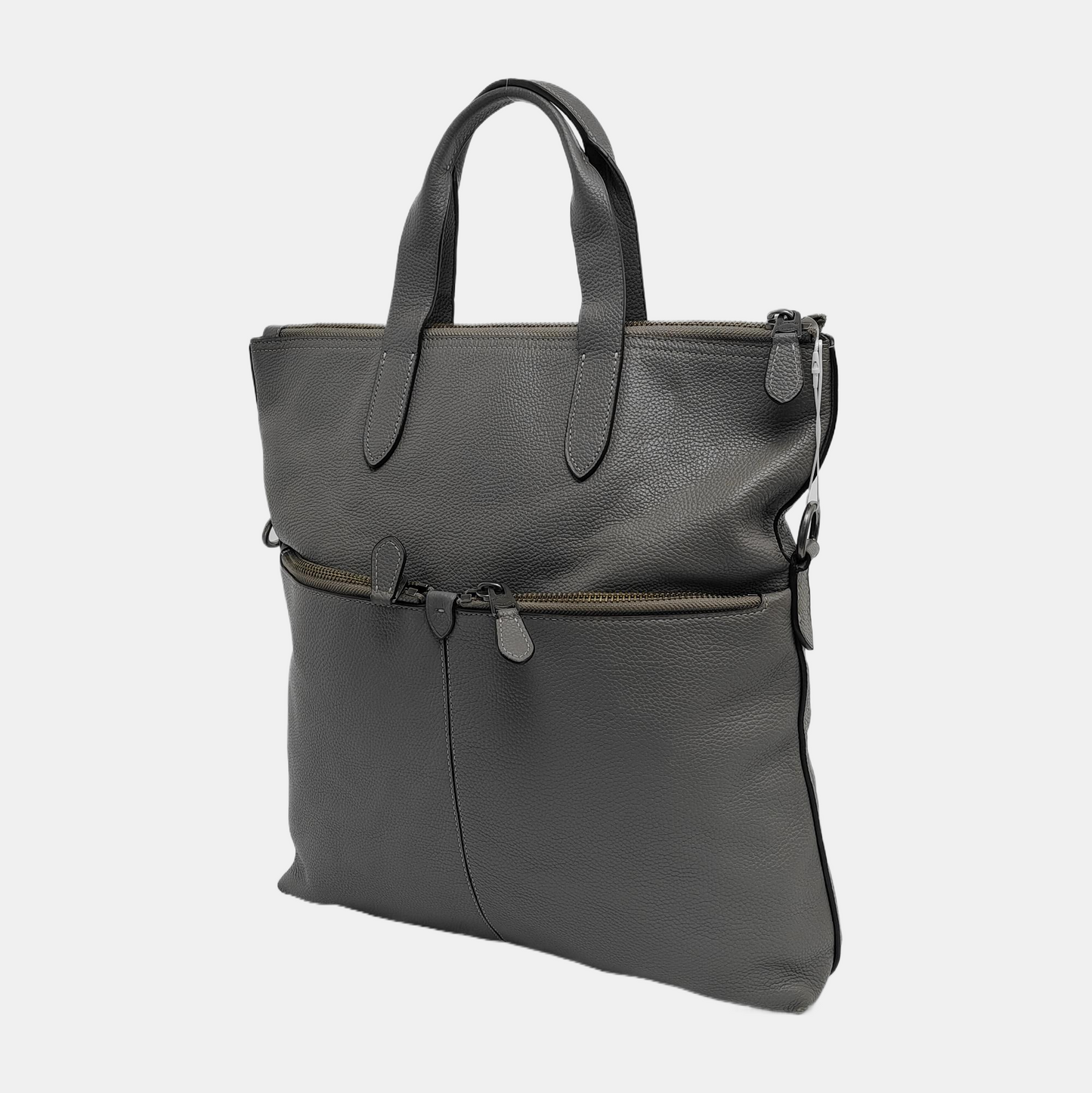 COACH Tote bag Dark Gray Cowhide Single Shoulder Bag Handbag Ruthenium color hardware Removable shoulder strap-(SKU)-942426825