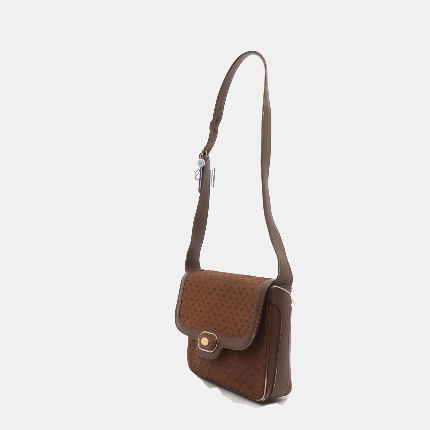 GUCCI GG Messenger Brown Canvas Monogram Shoulder Bag Golden hardware Vintage model-(SKU)-13122359