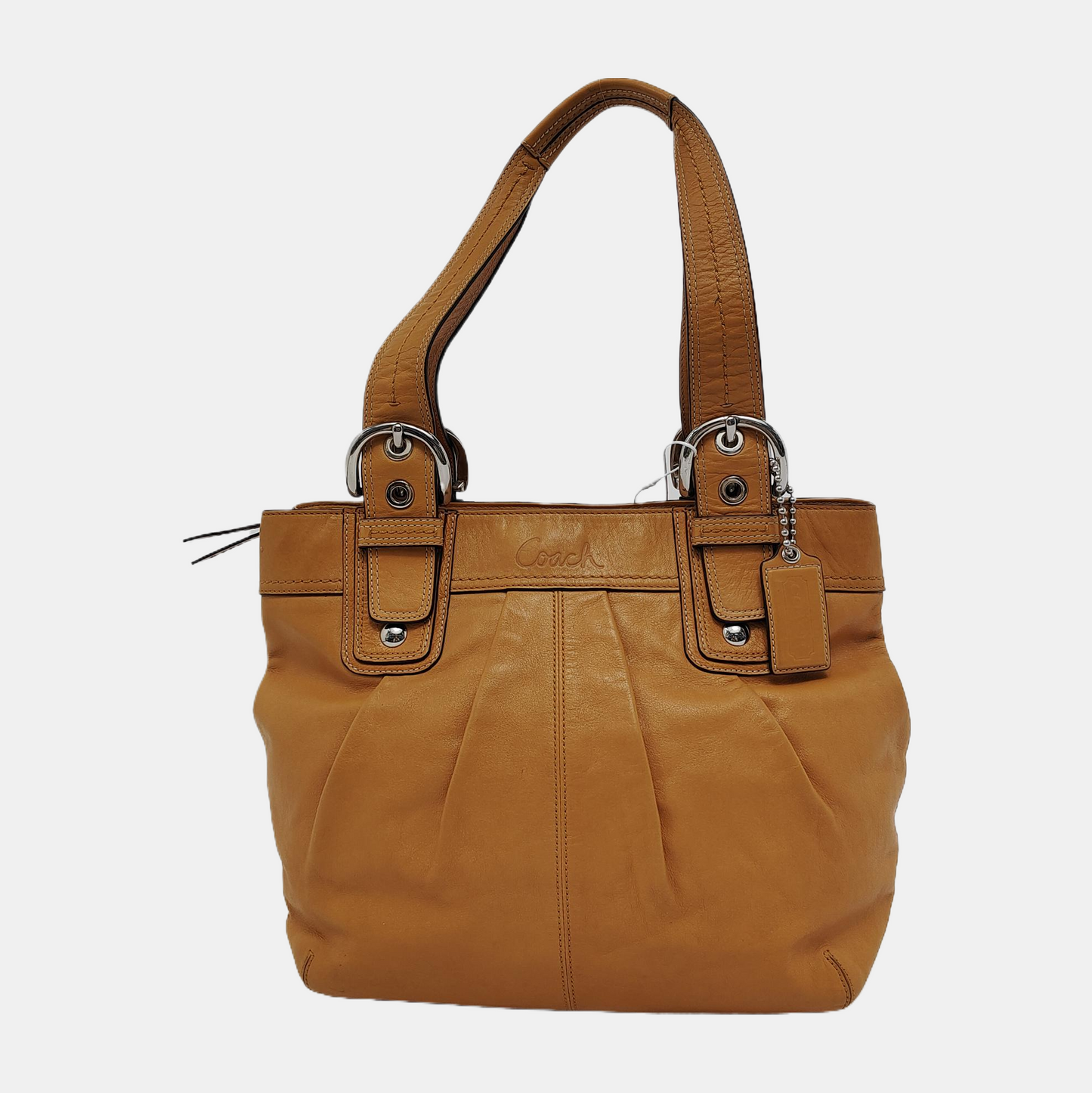 COACH SOHO Mustard Yellow Leather Shoulder Bag Handbag Silver Hardware shoulder straps-(SKU)-943933533