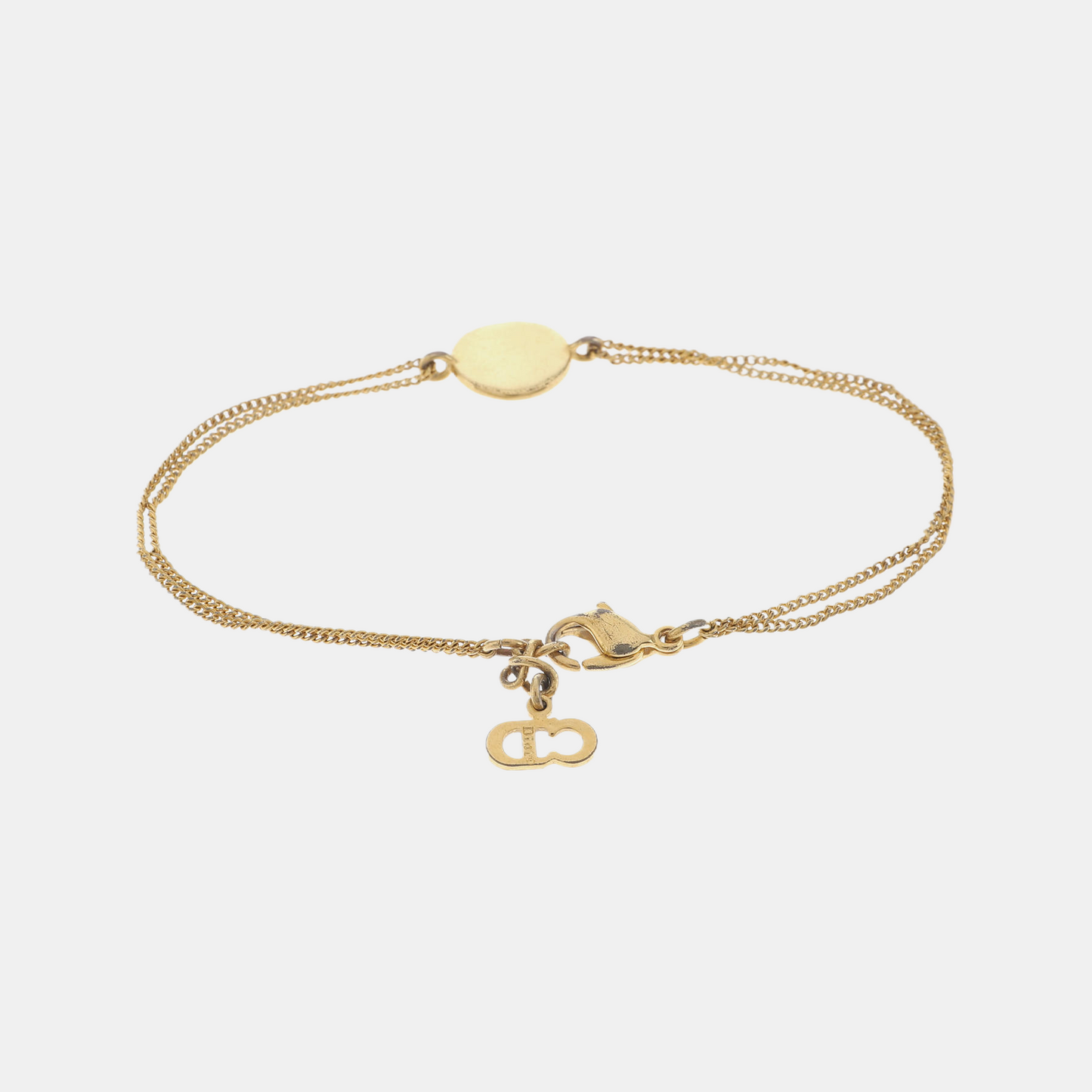 DIOR Dog Tag Gold Alloy Bracelet Length20cm-(SKU)-942849009