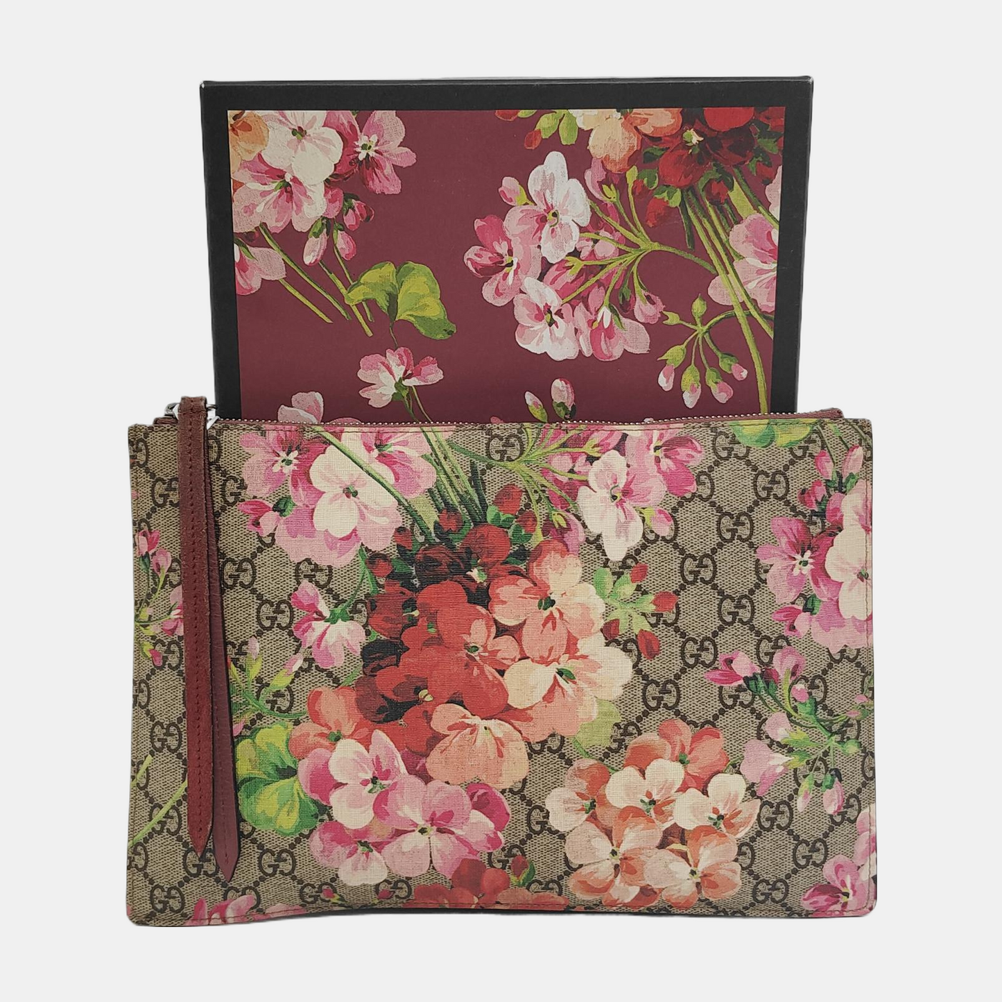 GUCCI GG Blooms Ebony coated canvas gardenia handbag Silver Hardware-(SKU)-945095738
