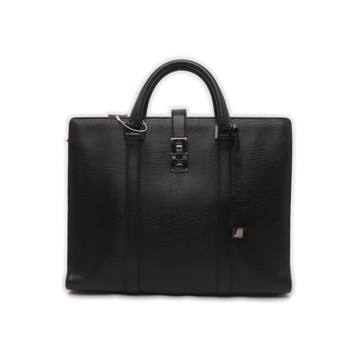 GUCCI Black Cowhide Embossed Handbag Silver Hardware-(SKU)-939892338