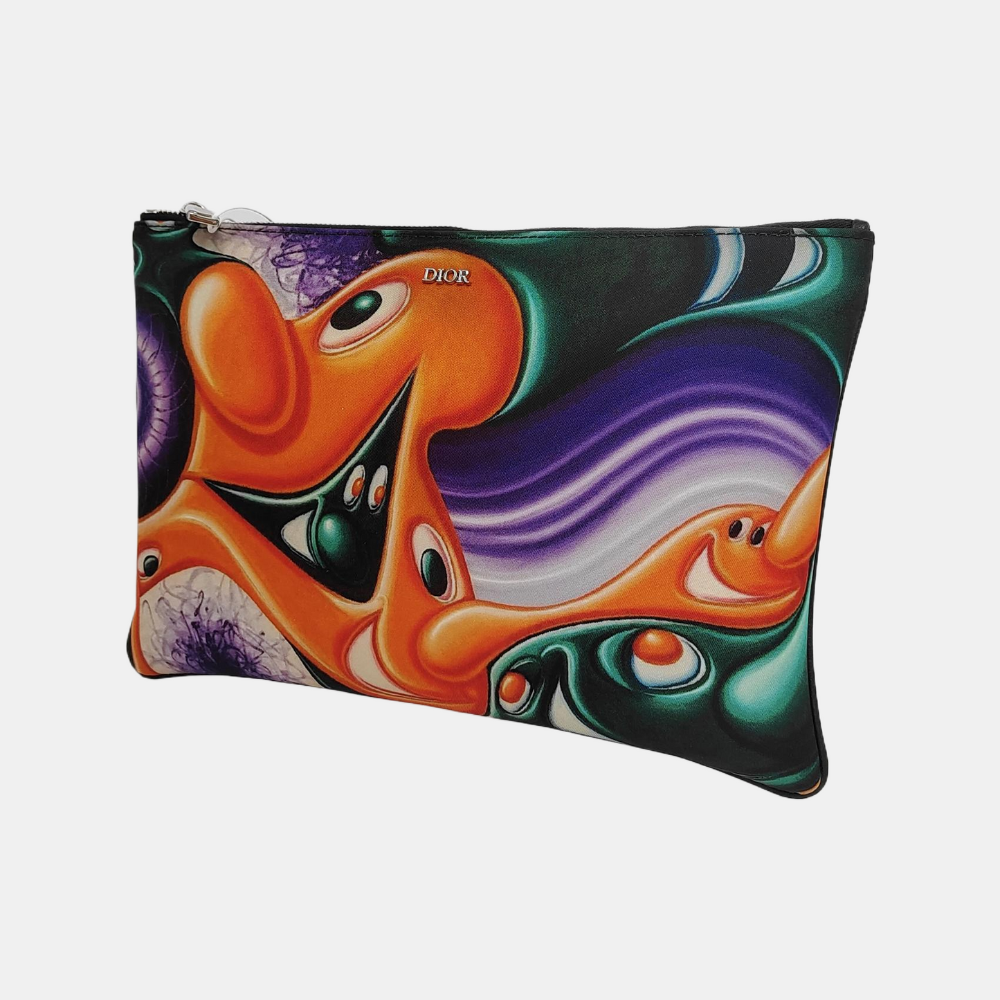 DIOR Multicolor Fabric Printed Handbag Clutch Silver Hardware Complete Accessories-(SKU)-944822771