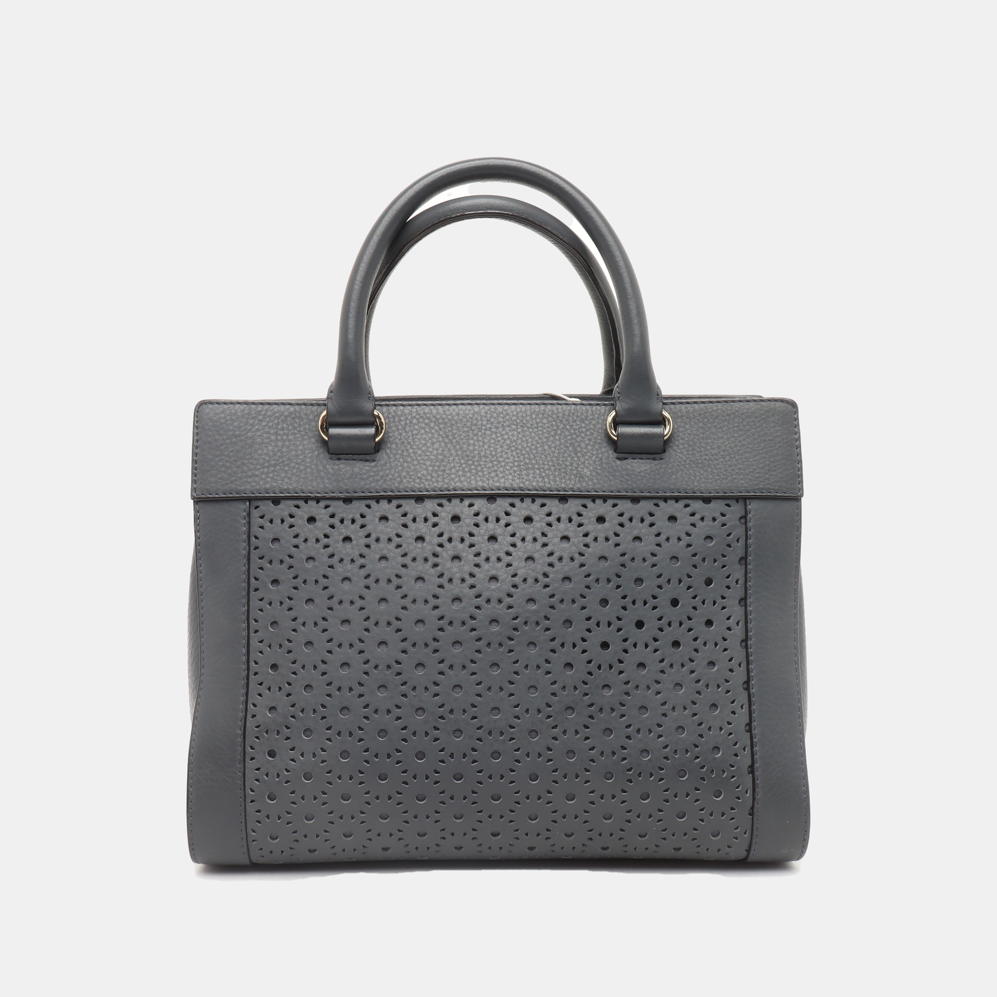 Kate Spade Tote bag Dark blue leather cutout single shoulder bag Golden hardware Removable shoulder strap-(SKU)-936488980