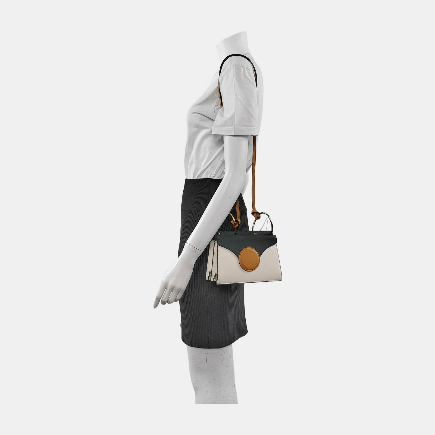 Danse Lente White Leather Single Shoulder Bag Crossbody Bag Golden hardware Removable shoulder strap-(SKU)-941106853