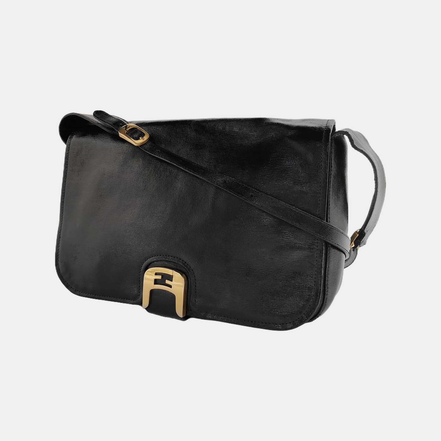 FENDI Black Cowhide Single Shoulder Bag Tote Bag Golden hardware Removable shoulder strap-(SKU)-942811909