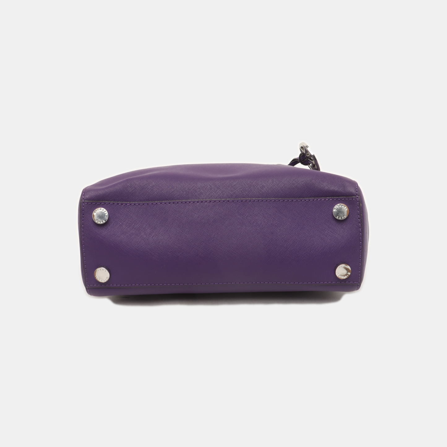 MICHAEL KORS Small size Purple Leather Textured Studs Single Shoulder Bag Handbag Crossbody Silver Hardware Removable shoulder strap-(SKU)-930756966