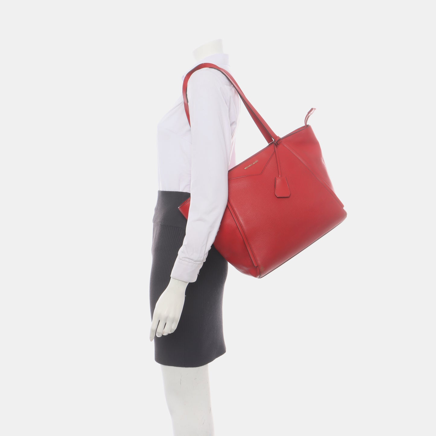 MICHAEL KORS Tote bag Red Leather Shoulder Bag Handbag Golden hardware-(SKU)-934050608
