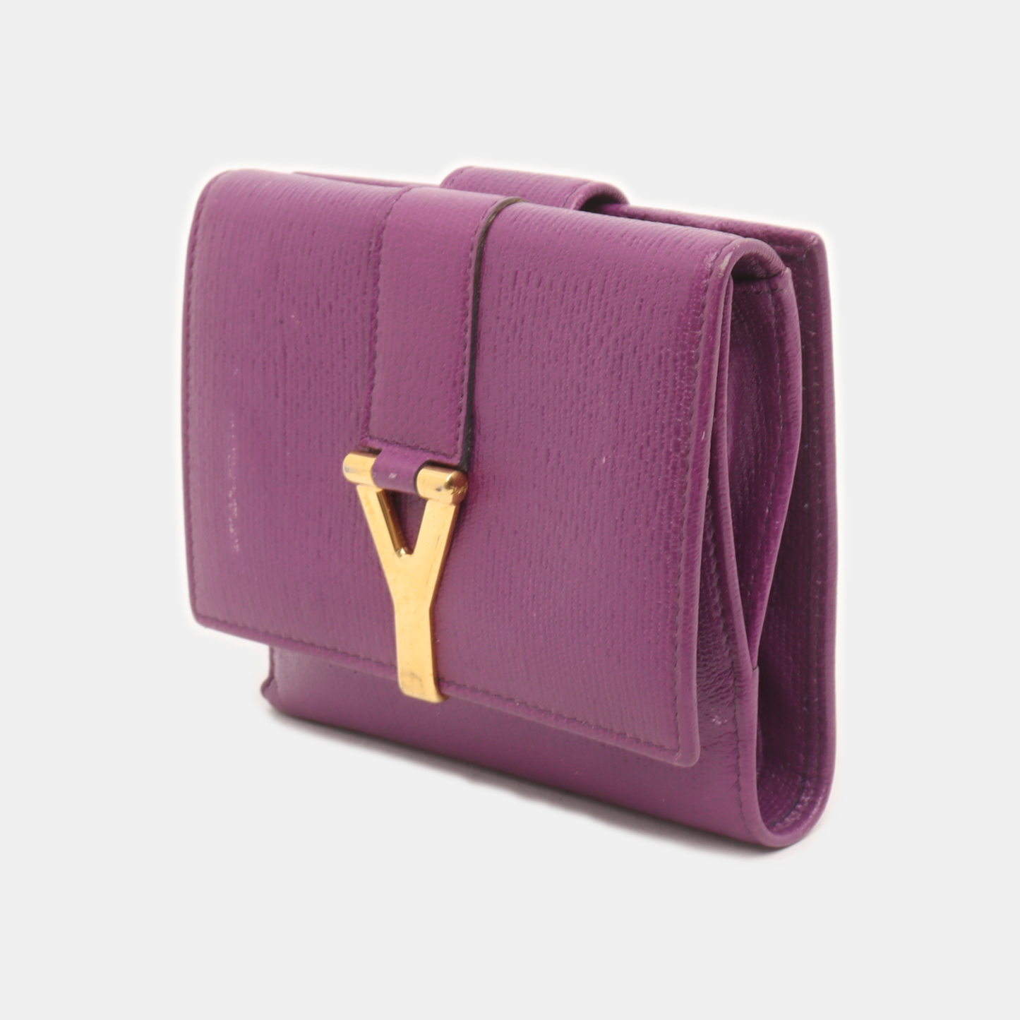 YSL CHYC Y LIGNE Super mini Purple Leather Embellished Clutch Golden hardware-(SKU)-929803684