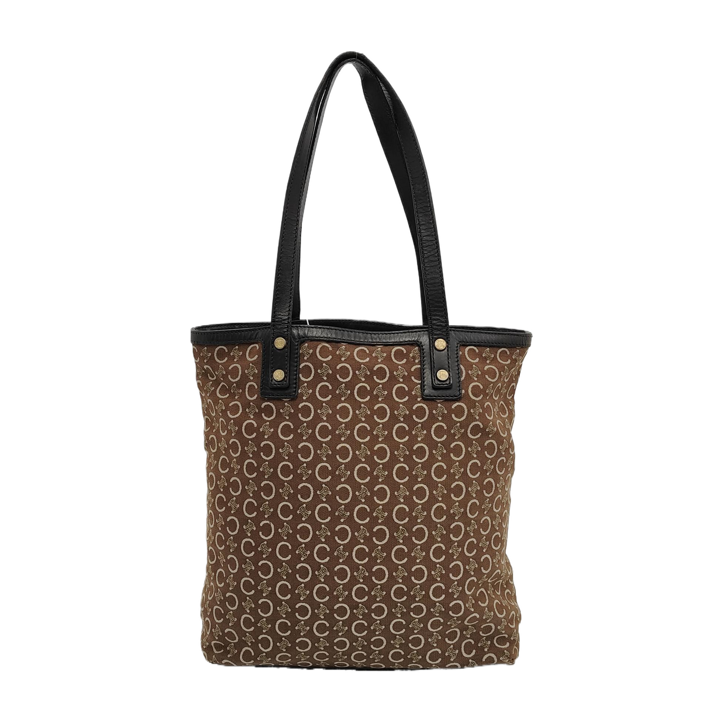 CELINE Brown Canvas Triumph Single Shoulder Bag Tote Bag Golden hardware-(SKU)-945086519