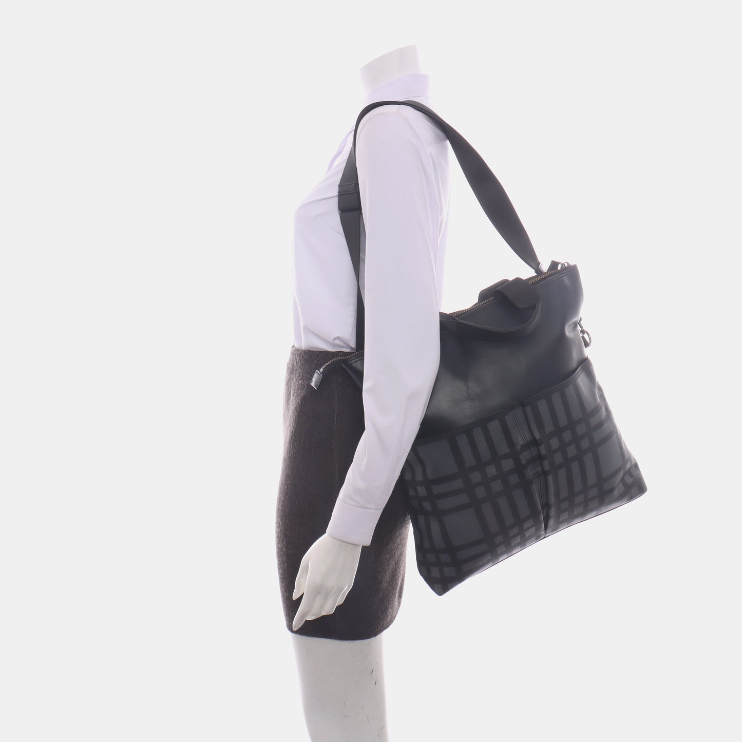 COACH Dark Gray Coated Canvas Single Shoulder Bag Tote Bag Crossbody Bag Gold Black Hardware Removable shoulder strap-(SKU)-14059889