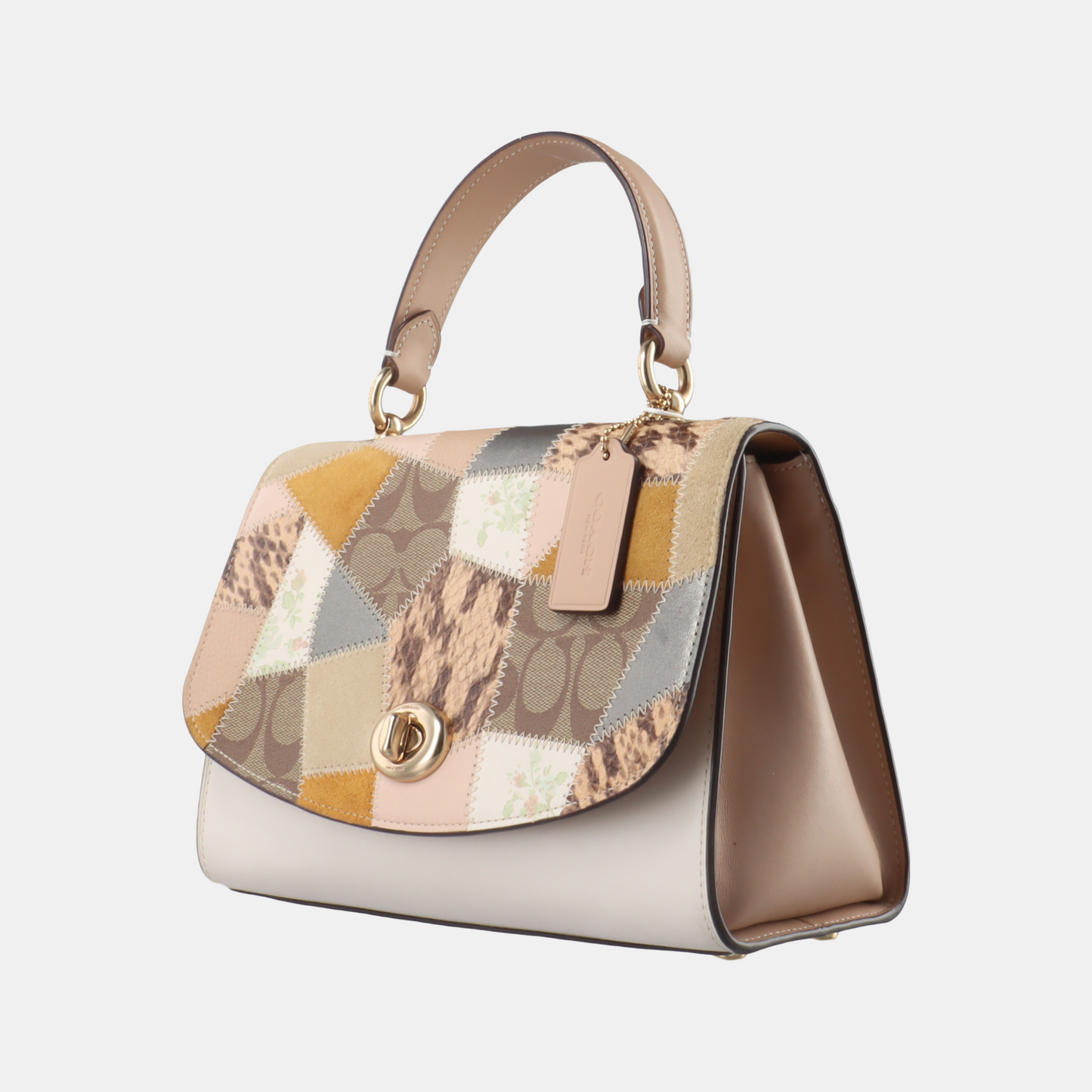 COACH Multicolor Leather Monogrammed Printed Single Shoulder Bag Tote Bag Crossbody Golden hardware Removable shoulder strap-(SKU)-930891053