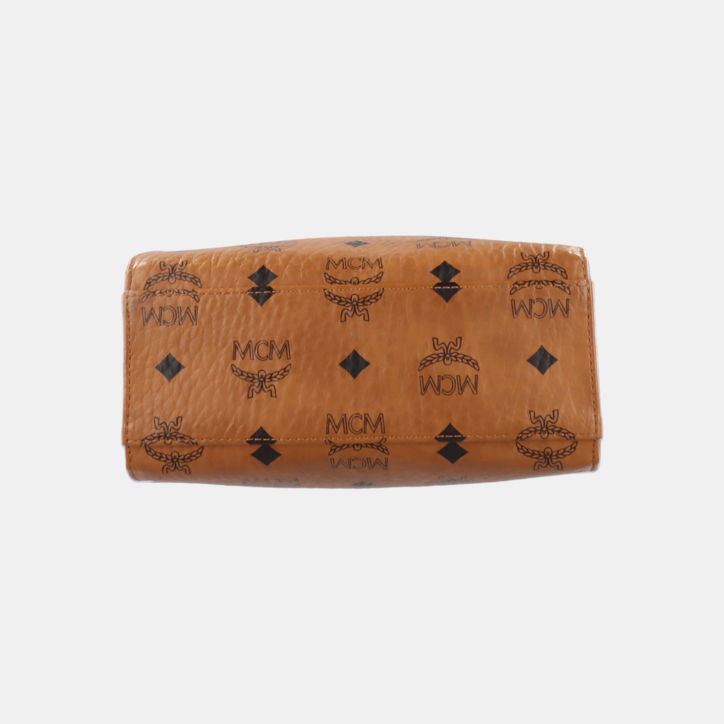 MCM KLASSIK mini Cognac Coated Canvas Monogram Single Shoulder Bag Golden hardware Removable shoulder strap-(SKU)-14432552
