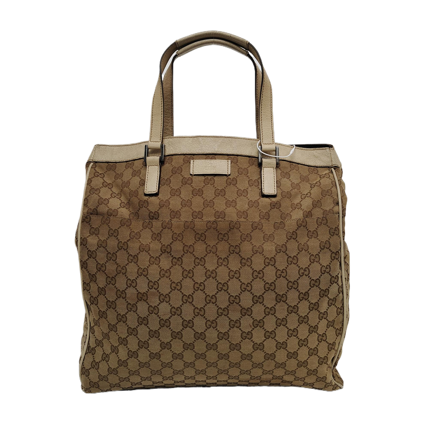 GUCCI Tote bag Brown Canvas Crocodile Patterned Tote Shoulder Crossbody Bag Silver Hardware-(SKU)-941415646