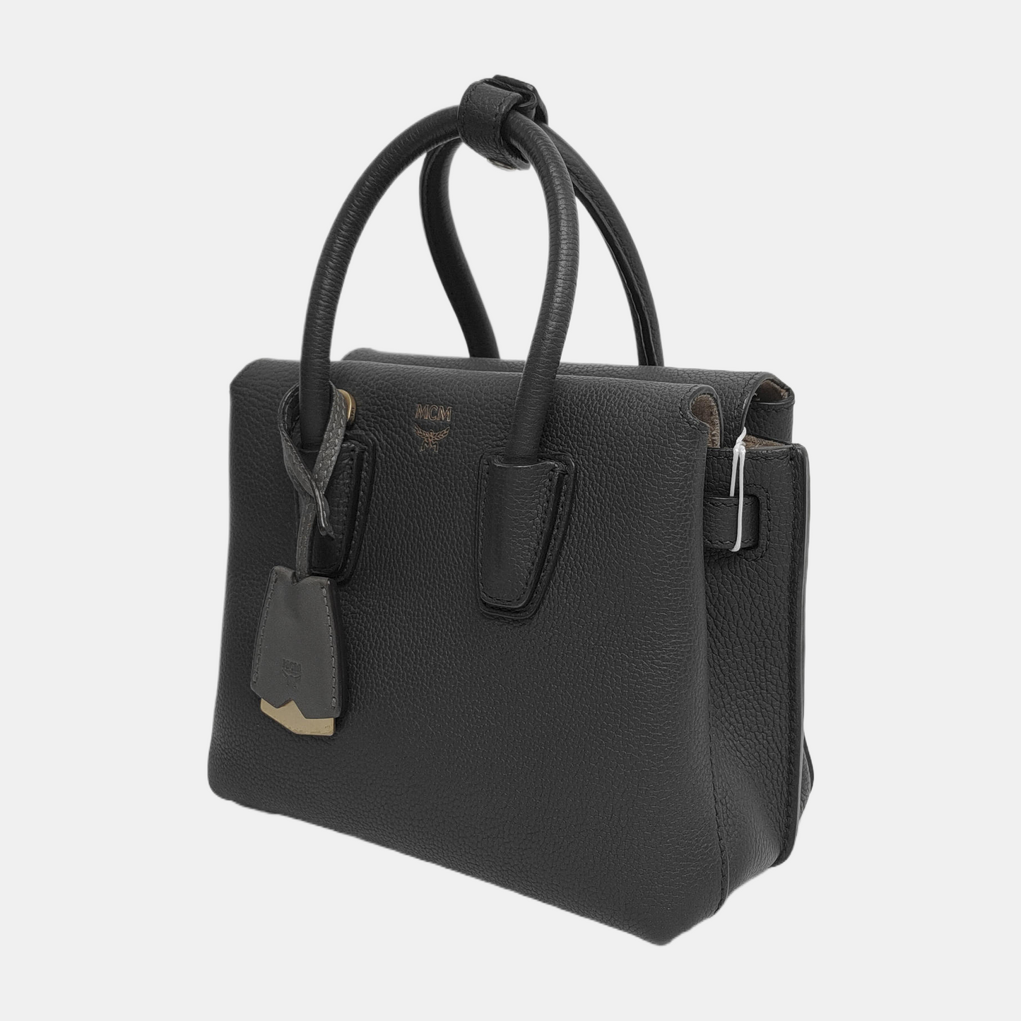MCM Milla mini Gray Leather Crossbody Shoulder Bag Tote Golden hardware Removable shoulder strap-(SKU)-942273074