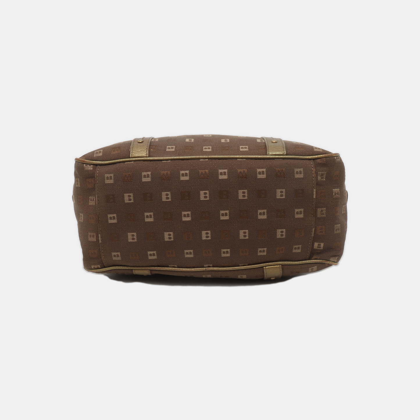 BALLY Tote bag Dark Brown Canvas Jacquard Rivet Handbag Golden hardware-(SKU)-935402614
