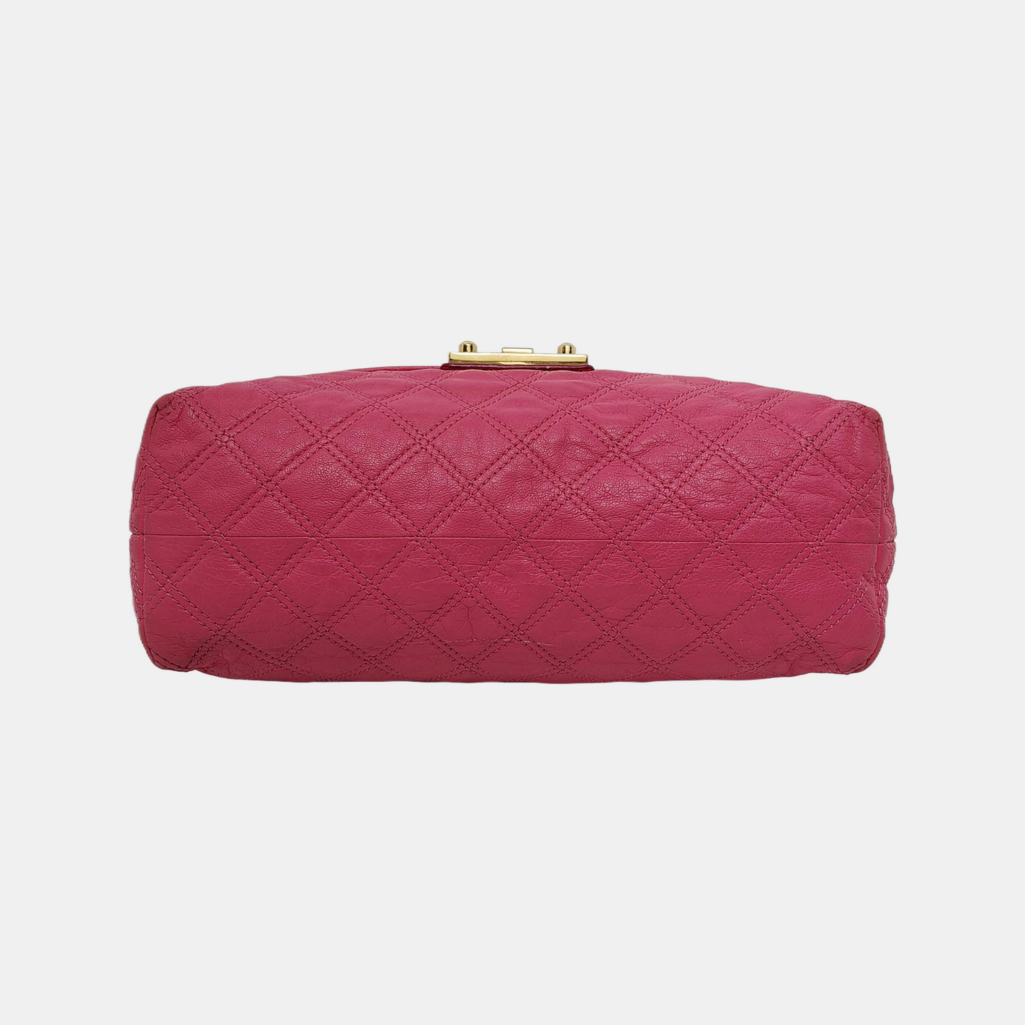MARC JACOBS Fuchsia Leather Quilted Crossbody Bag Golden hardware-(SKU)-944011217