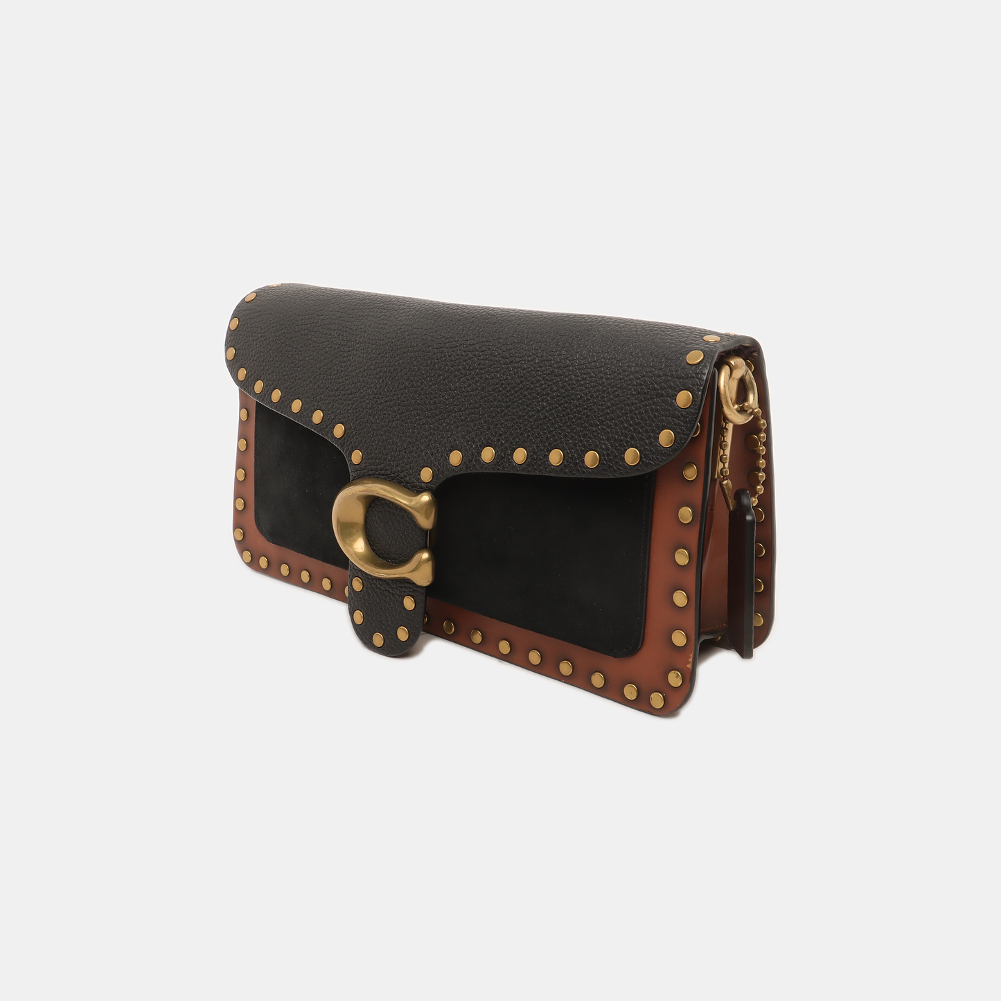 COACH TABBY 26 Black Leather Studs Crossbody Shoulder Bag Tote Shoulder Bag Golden hardware shoulder straps-(SKU)-940019966