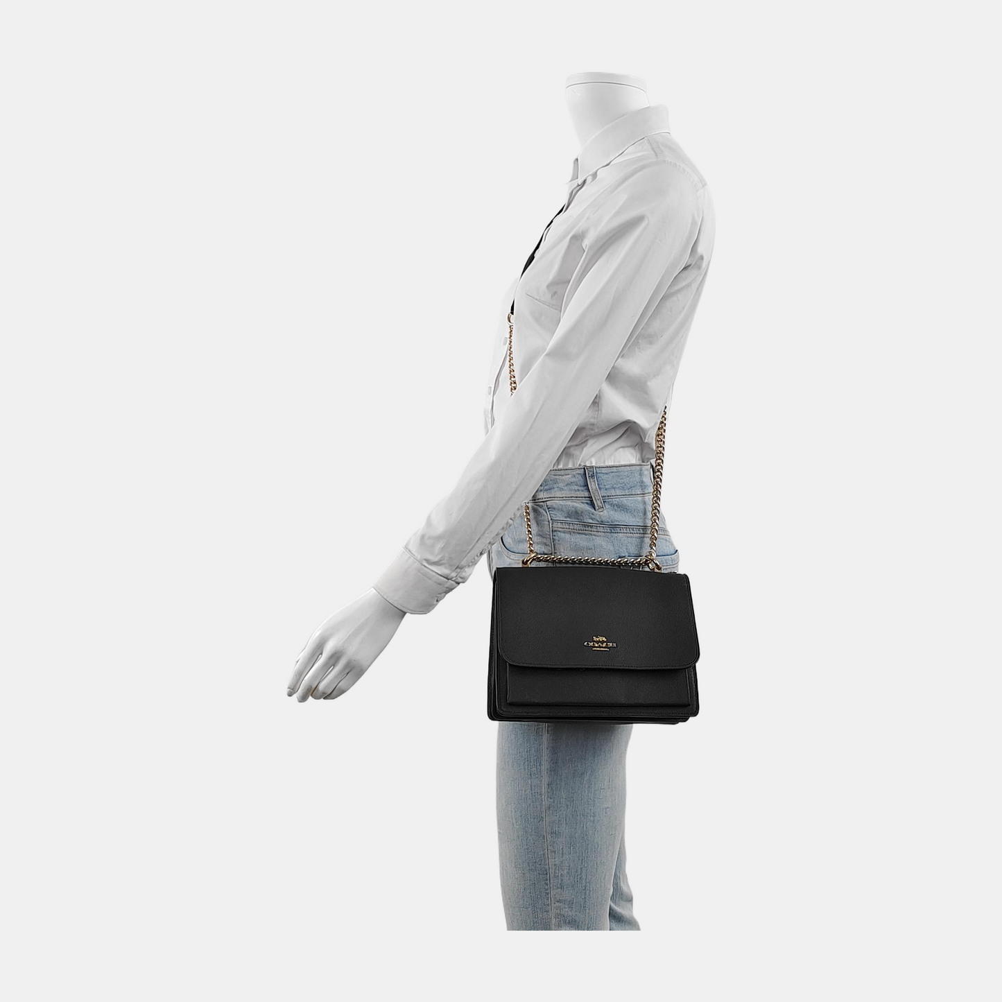 COACH KLARE Black Leather Crossbody Bag Single Shoulder Bag Golden hardware-(SKU)-944003825