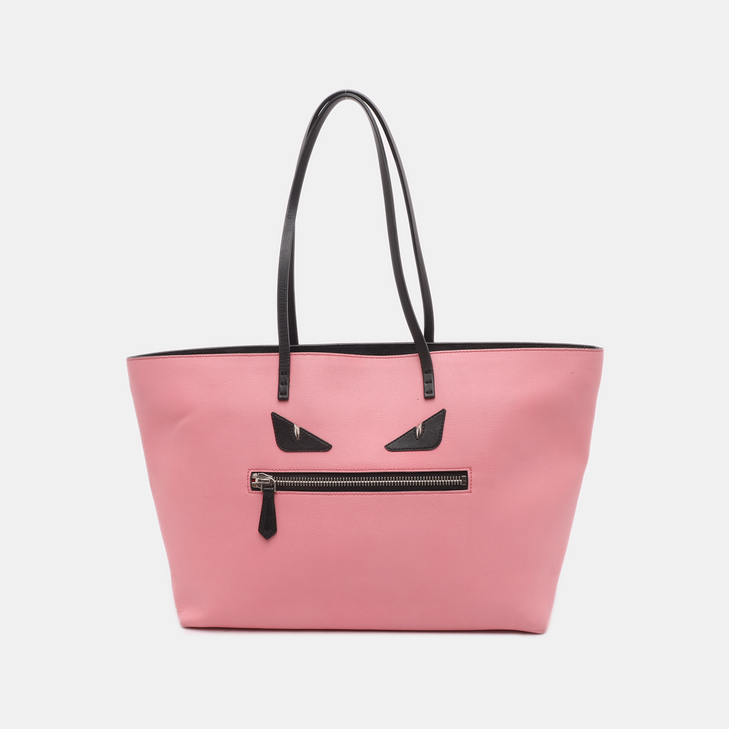 FENDI Monster Medium size Pink Cowhide Monster Single Shoulder Bag Tote Silver Hardware-(SKU)-13447646