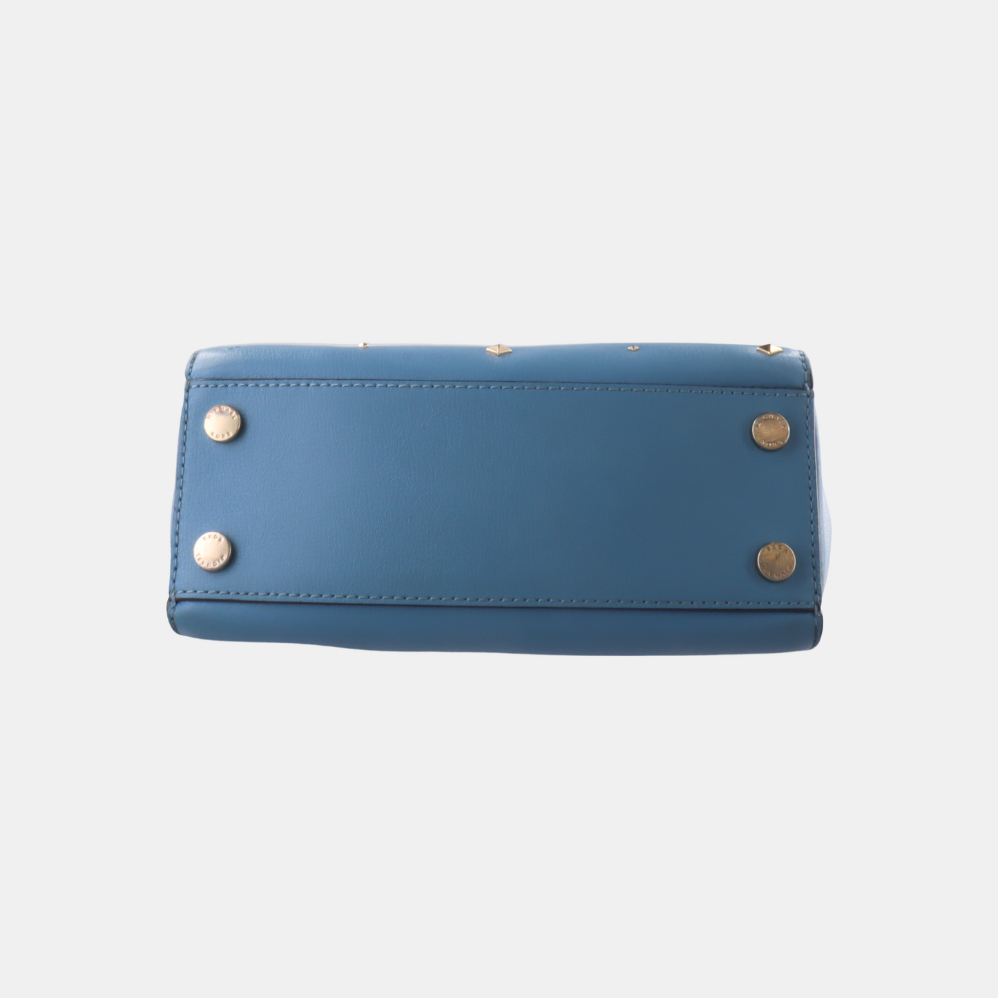 MICHAEL KORS Tote bag Small size Blue Cowhide Studs Single Shoulder Bag Tote Bag Crossbody Bag Golden hardware Removable shoulder strap-(SKU)-929655506