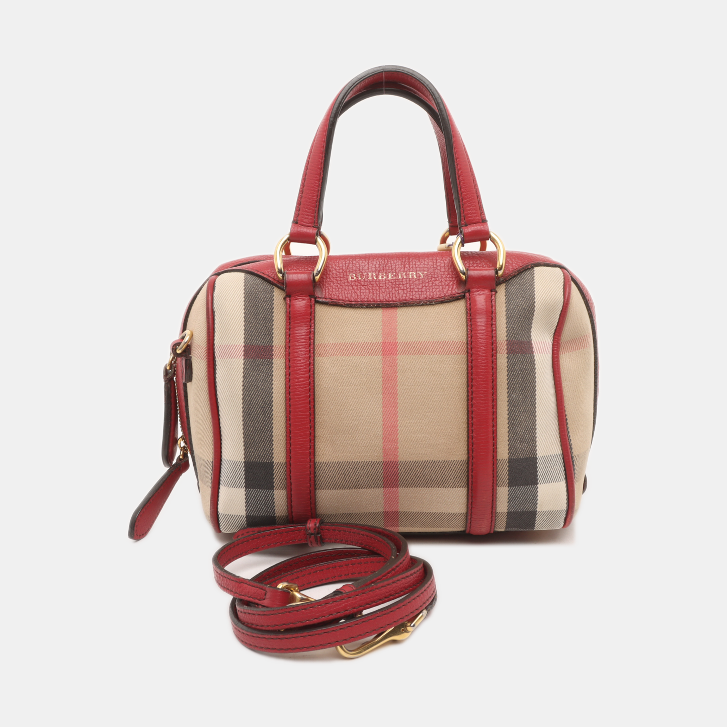BURBERRY Alchester Brown Canvas Single Shoulder Bag Crossbody Bag Tote Bag Golden hardware Removable shoulder strap-(SKU)-929659819