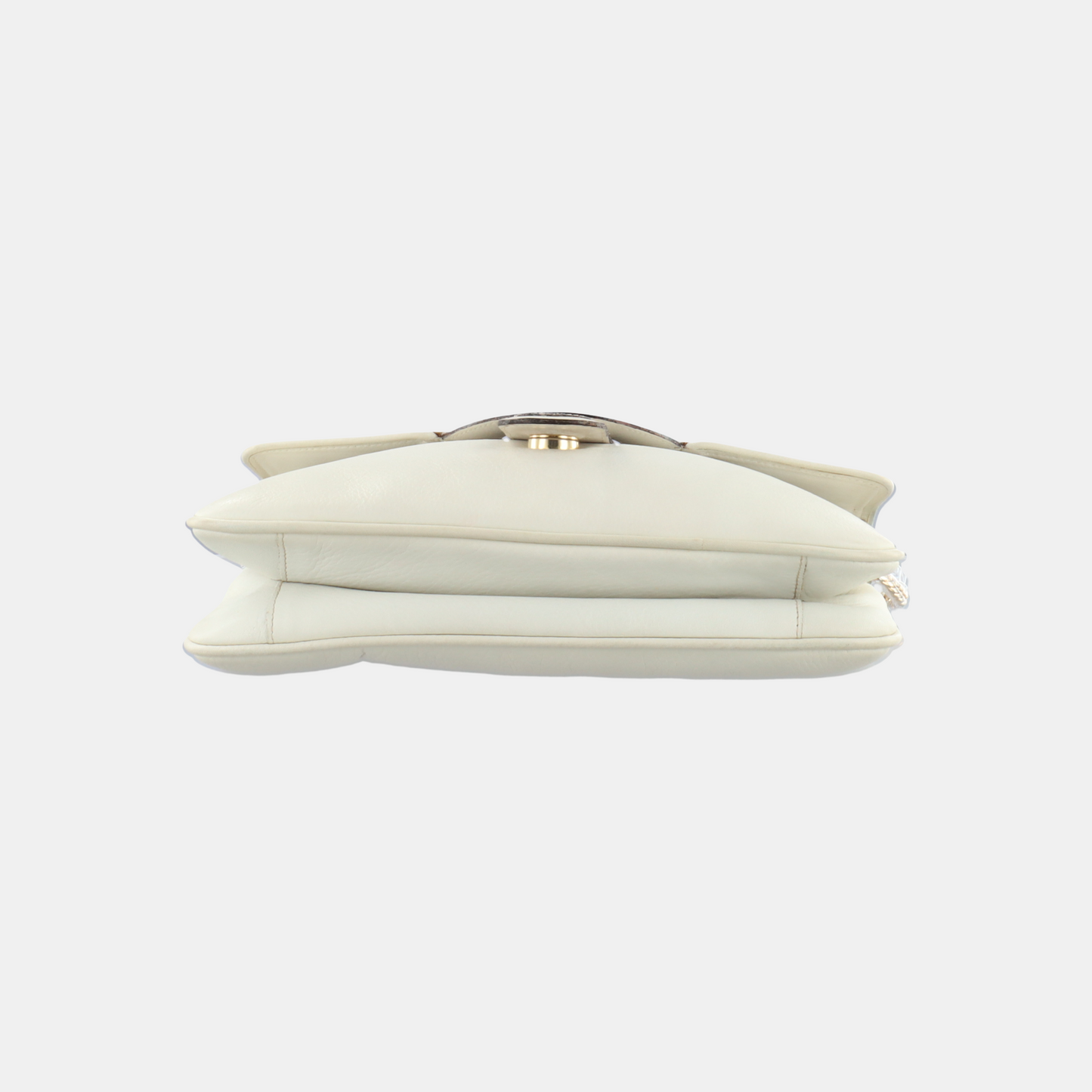CELINE White Leather Single Shoulder Bag Golden hardware Removable shoulder strap-(SKU)-932491482