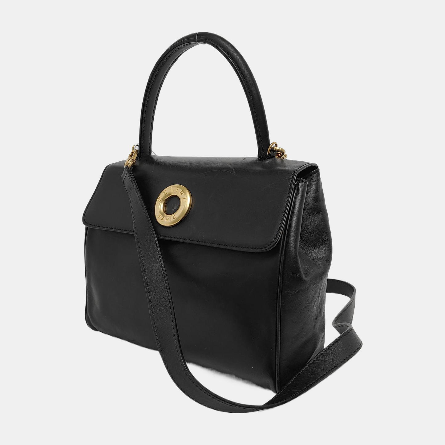 CELINE Tote bag Black Cowhide Single Shoulder Bag Tote Bag Golden hardware Removable shoulder strap-(SKU)-944455905
