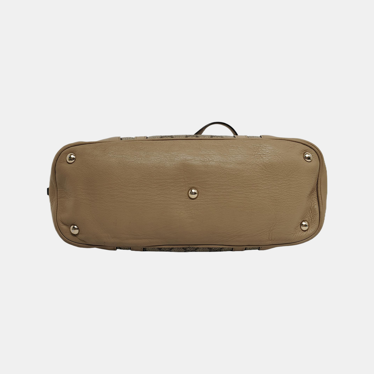 GUCCI Small size Khaki Coated Canvas Monogrammed Single Shoulder Bag Tote Golden hardware Removable shoulder strap-(SKU)-942536212