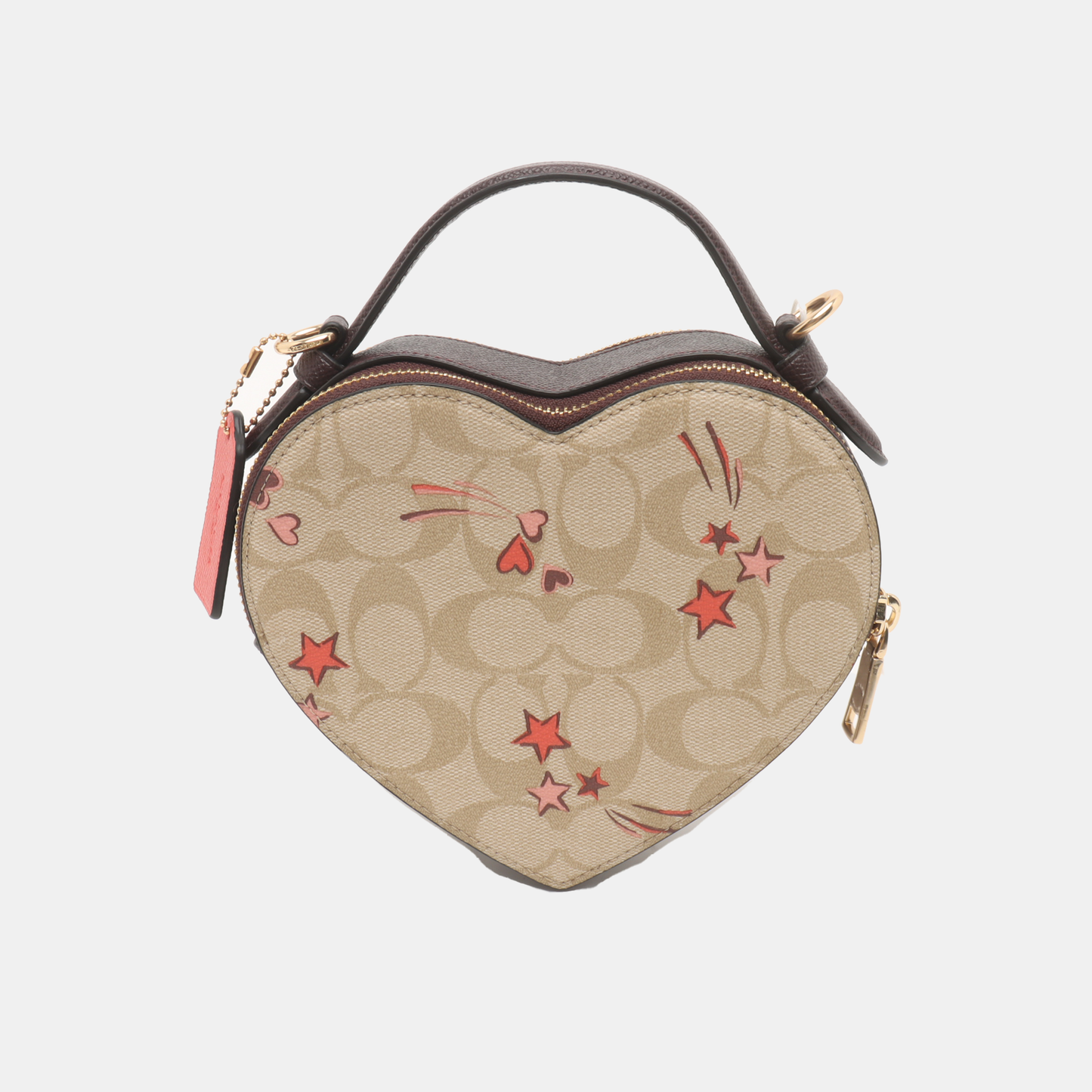 COACH Khaki Coated Canvas Monogrammed Jacquard Single Shoulder Bag Crossbody Tote Golden hardware Removable shoulder strap-(SKU)-934853353