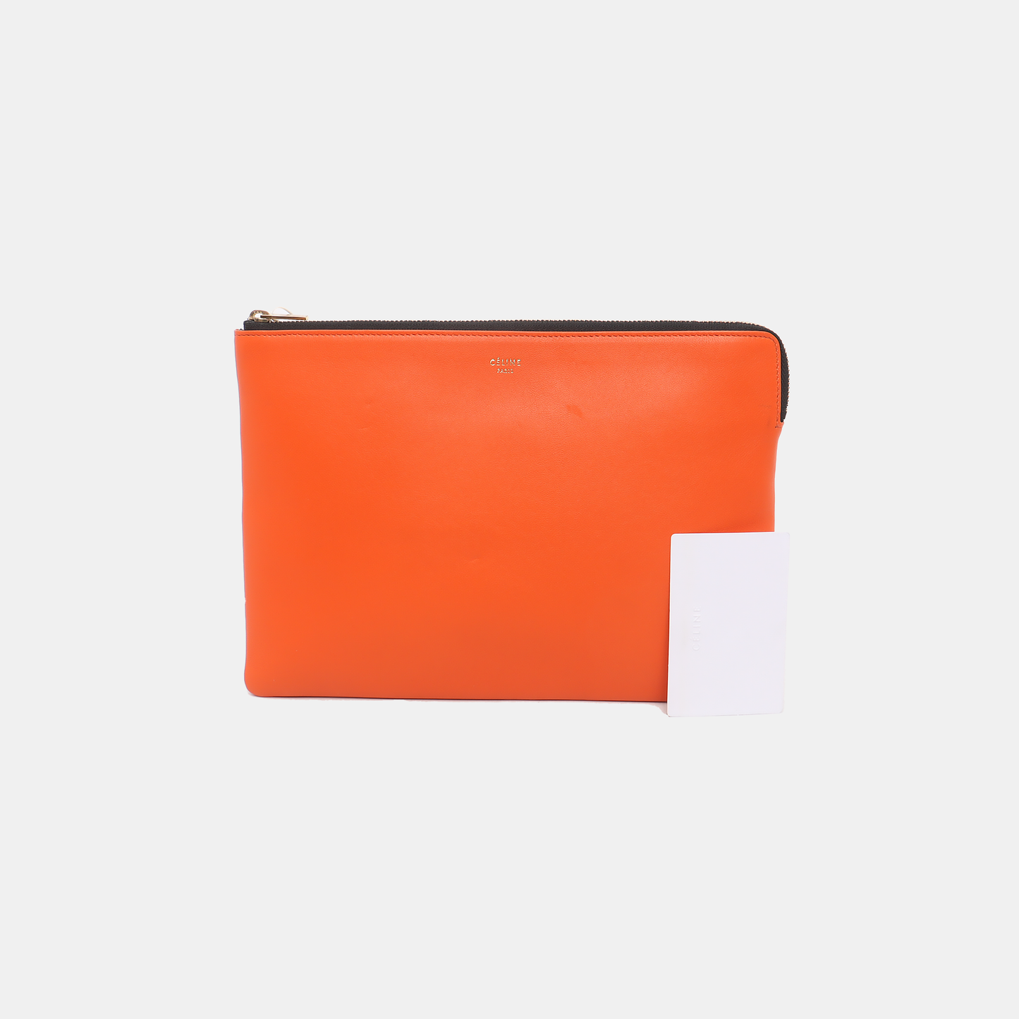 CELINE SOLO Orange Calfskin Handbag Golden hardware-(SKU)-14437667