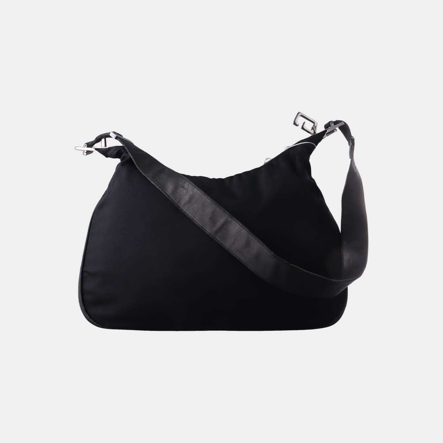 GUCCI Black Fabric Single Shoulder Bag Silver Hardware-(SKU)-13013526