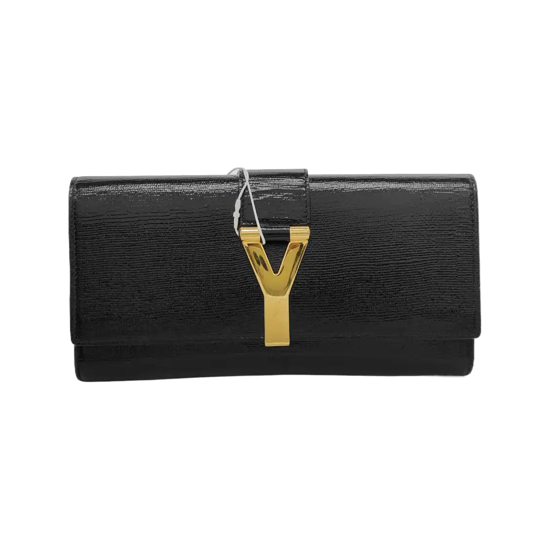YSL CHYC Y LIGNE Black Cowhide Clutch Golden hardware-(SKU)-942572095