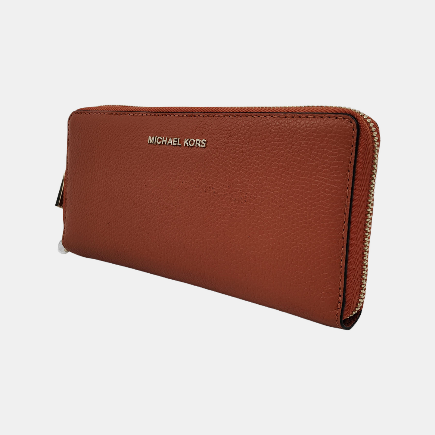 MICHAEL KORS Mercer Orange Cowhide Wallet Golden hardware-(SKU)-943455546