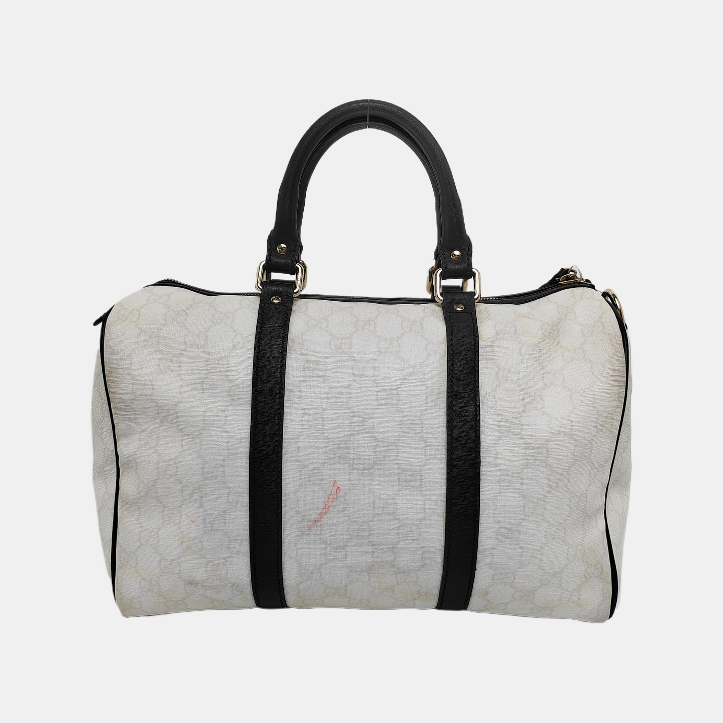 GUCCI Joy White Coated Canvas Monogram Handbag Golden hardware-(SKU)-942429656