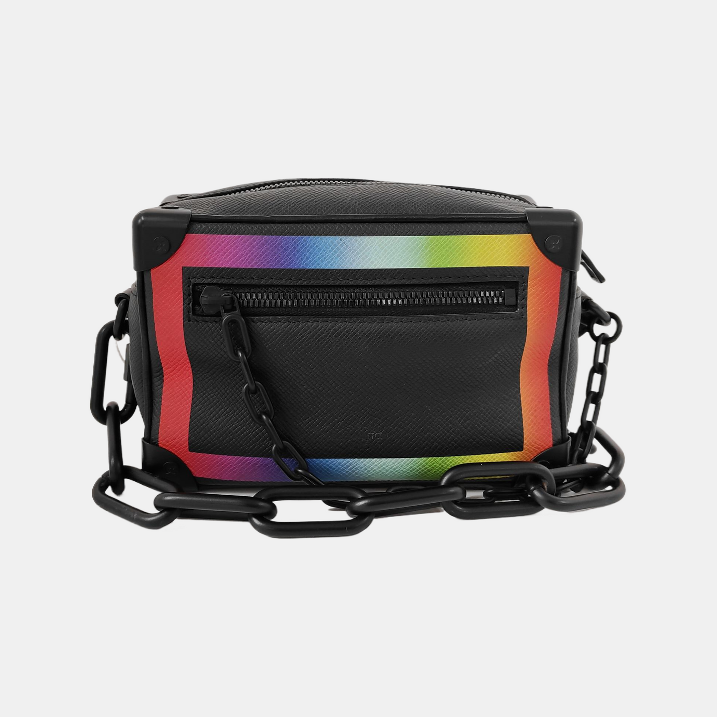 LOUIS VUITTON SOFT TRUNK Mini Black Leather Shoulder Bag Handbag with Detachable Strap-(SKU)-944919253