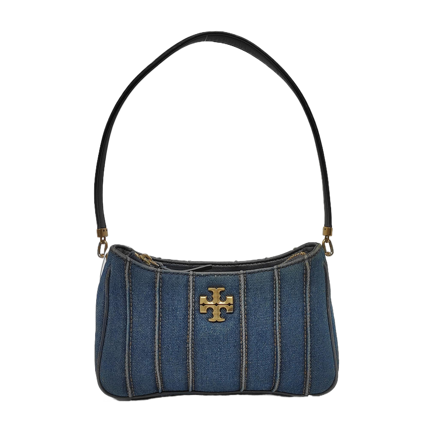 TORY BURCH Blue Fabric Quilted Single Shoulder Bag, Handbag Golden hardware-(SKU)-940595833