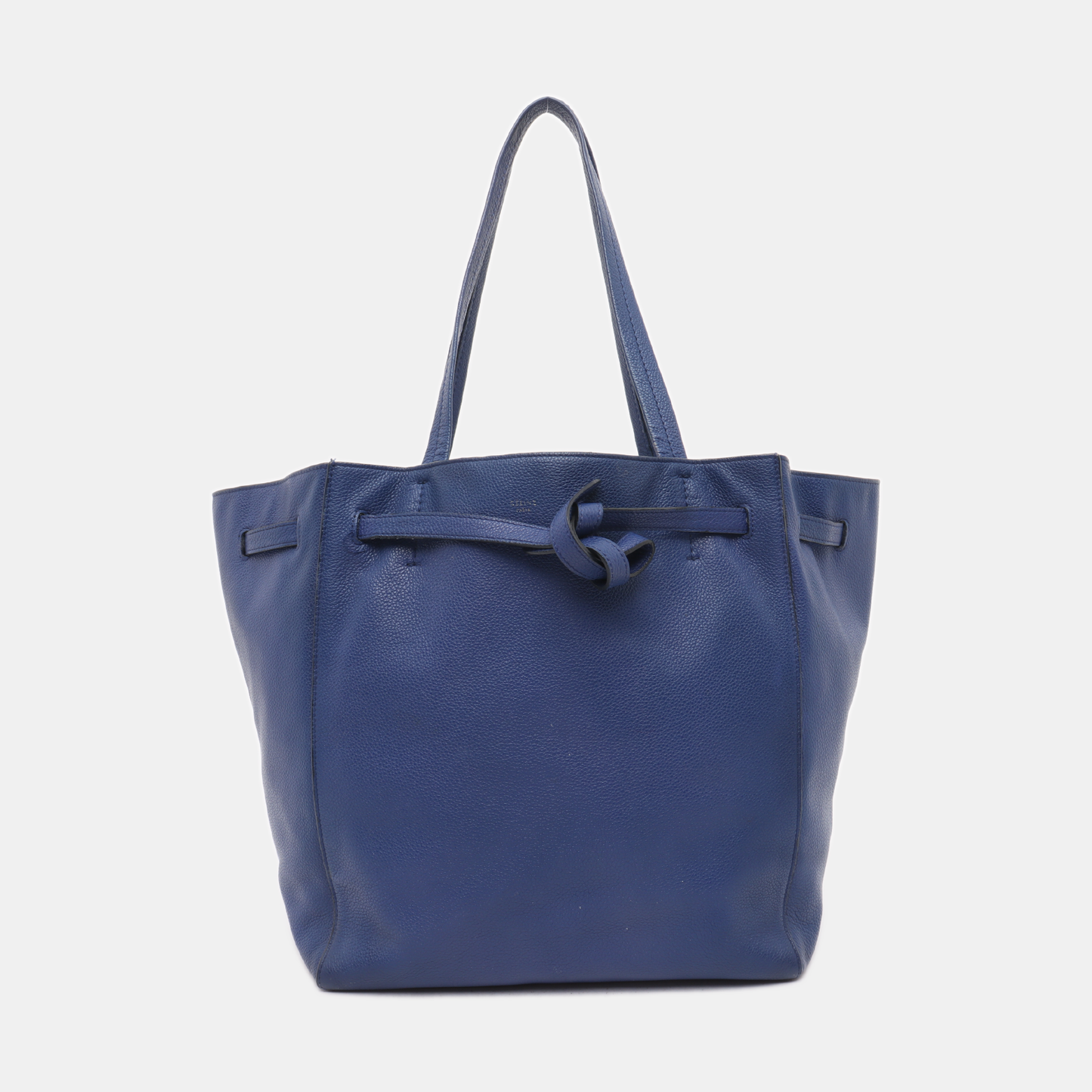 CELINE CABAS PHANTOM Small size Blue cowhide single shoulder bag Golden hardware-(SKU)-939043685