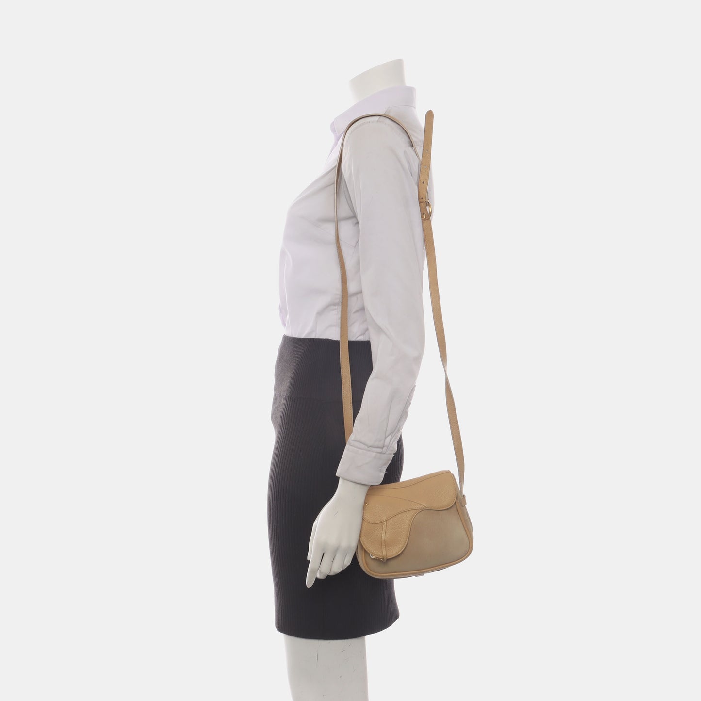 GUCCI Khaki Calf Leather Crossbody Shoulder Bag Golden hardware-(SKU)-935860527