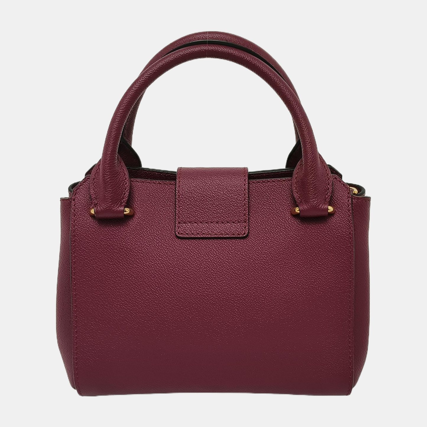 BURBERRY Buckle Burgundy Leather Single Shoulder Bag Golden hardware Removable shoulder strap-(SKU)-940108439