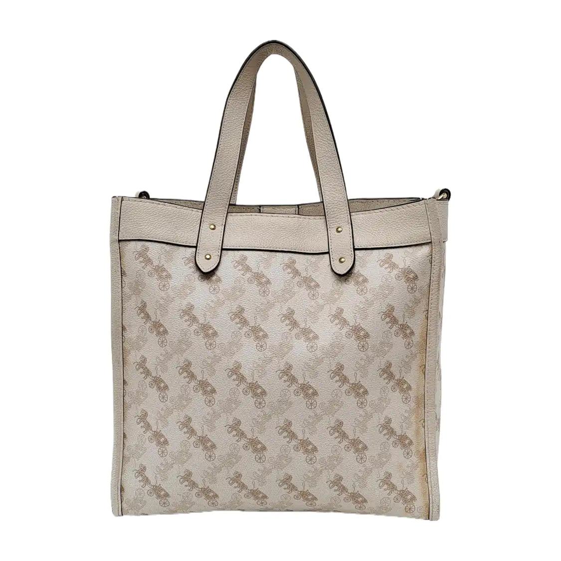 COACH FIELD White Coated Canvas Carriage Single Shoulder Bag Crossbody Handbag Golden hardware Removable shoulder strap-(SKU)-940671744