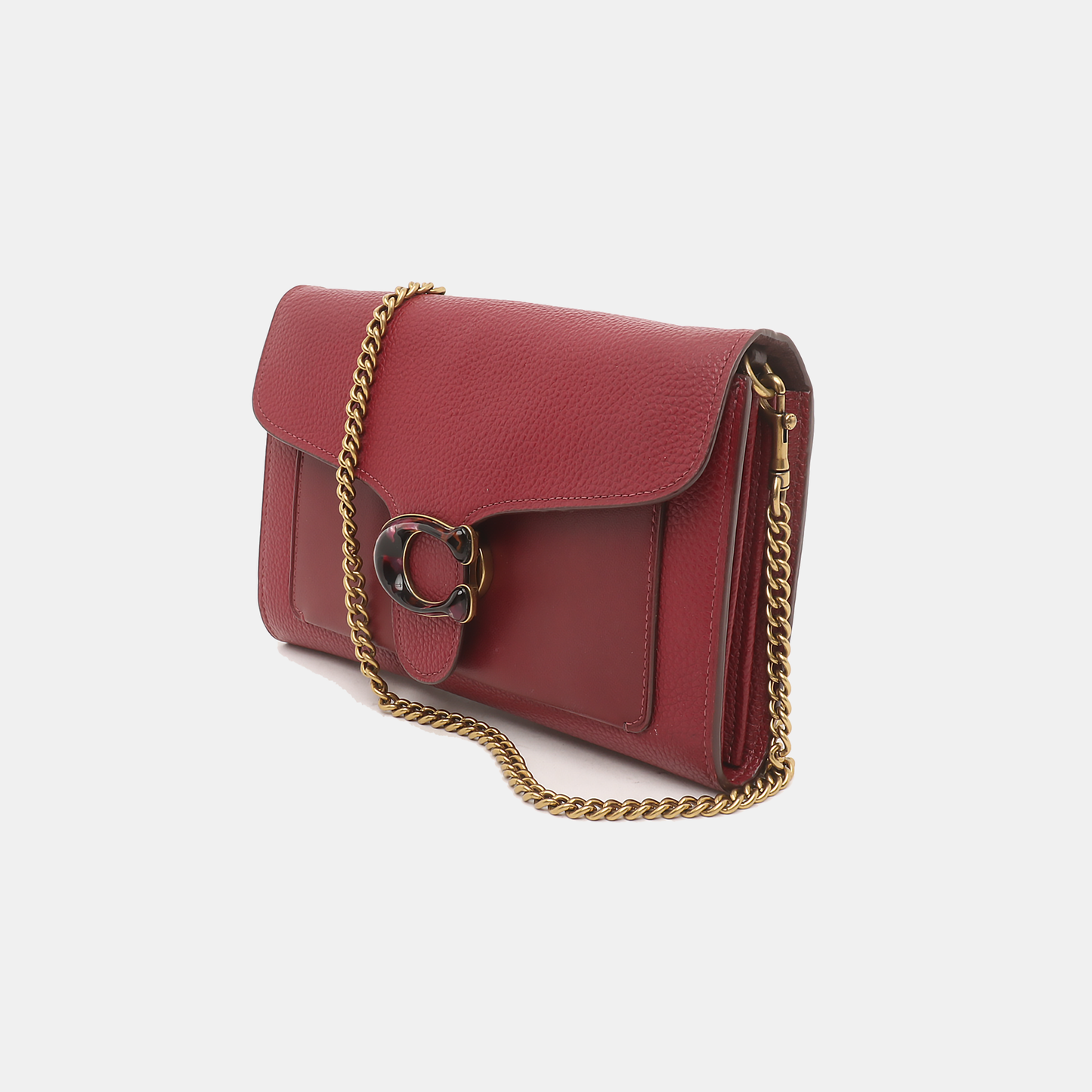 COACH TABBY Red Cowhide Crossbody Single Shoulder Bag Golden hardware Removable shoulder strap-(SKU)-14389562