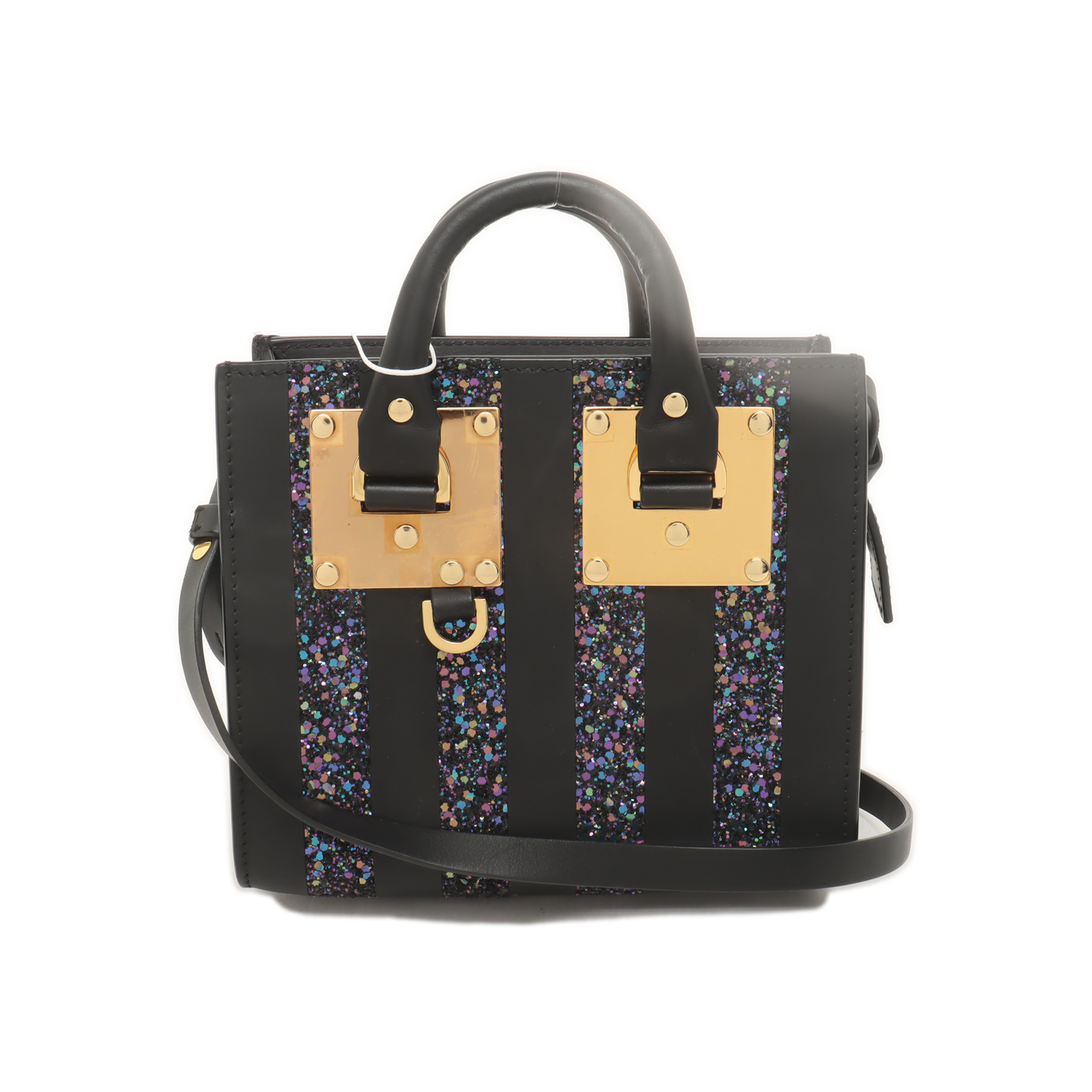 SOPHIE HULME Tote bag Black Leather Embossed Single Shoulder Bag Golden hardware Removable shoulder strap-(SKU)-939128260
